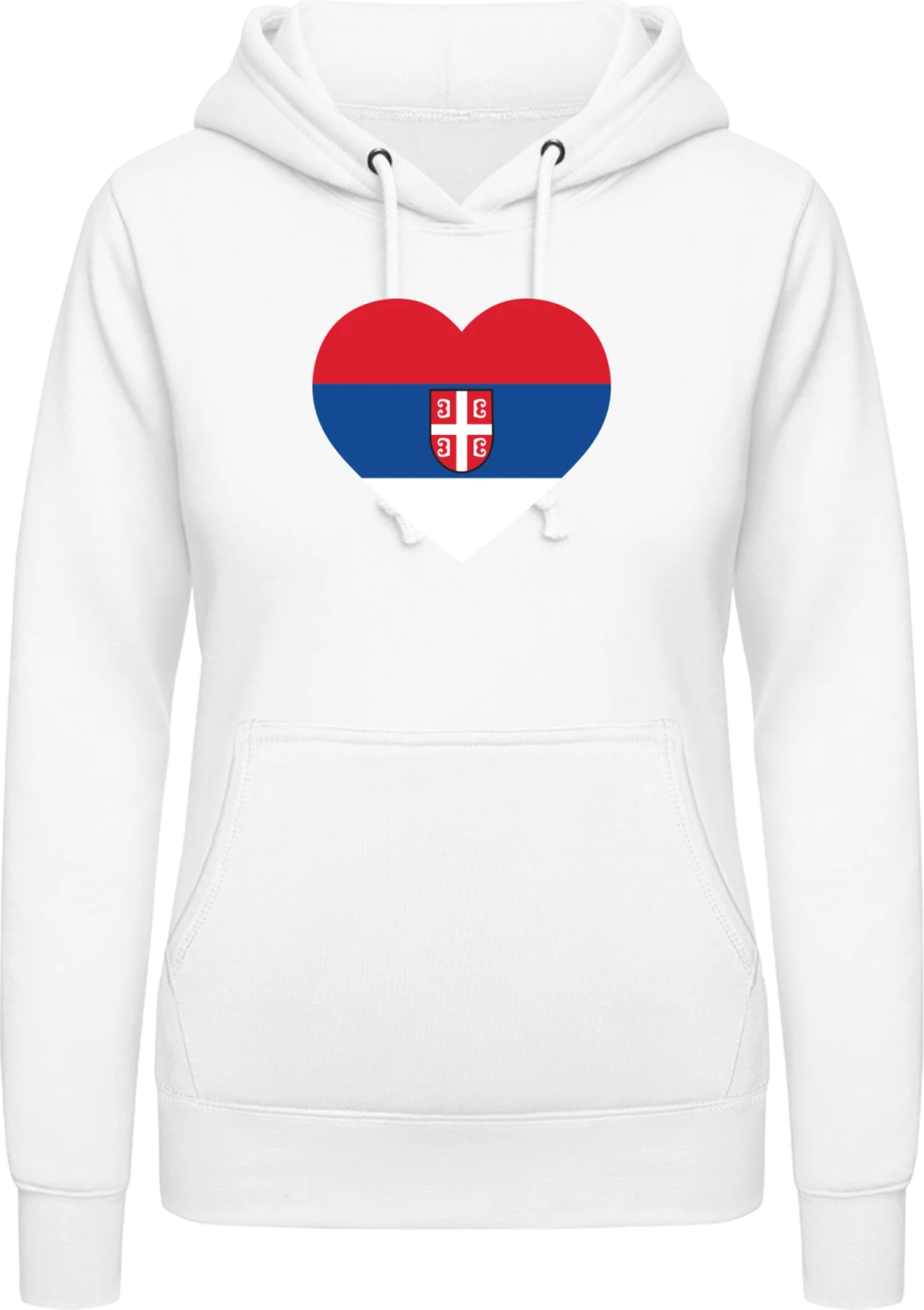 Serbia Heart Flag - Arctic white AWDis ladies hoodie - Front