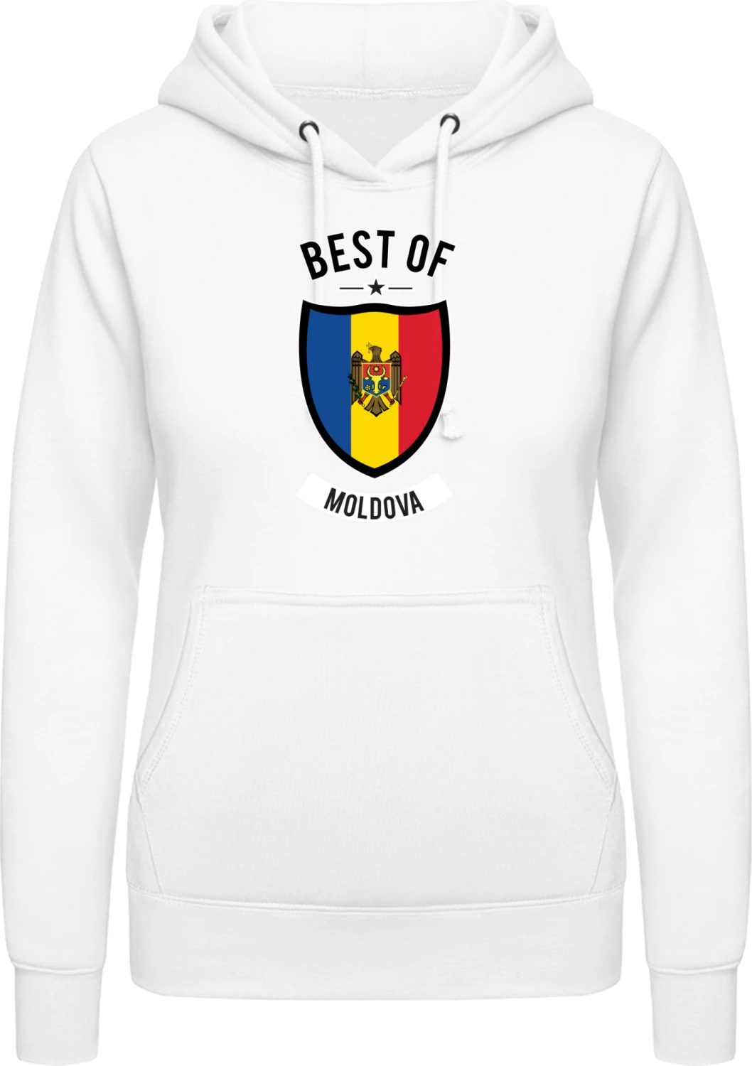 Best of Moldova - Arctic white AWDis ladies hoodie - Front