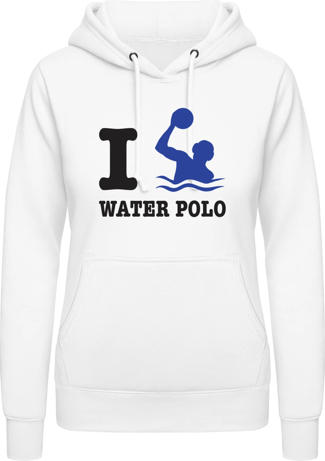 I Love Water Polo - Arctic white AWDis ladies hoodie - Front