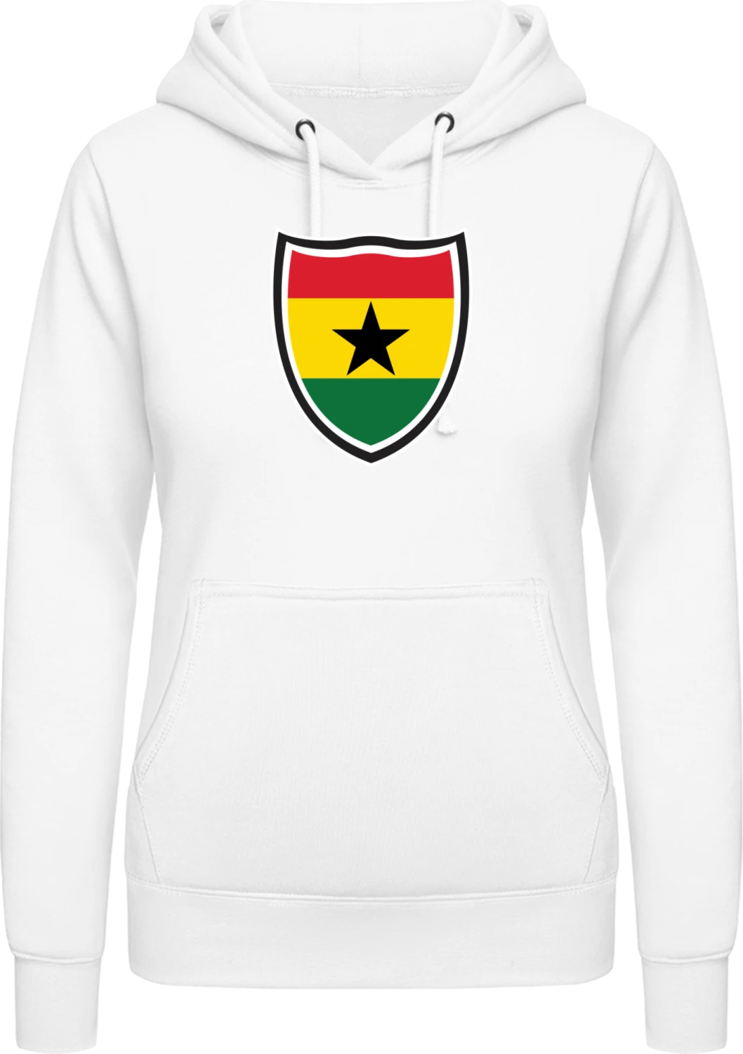 Ghana Flag Shield - Arctic white AWDis ladies hoodie - Front