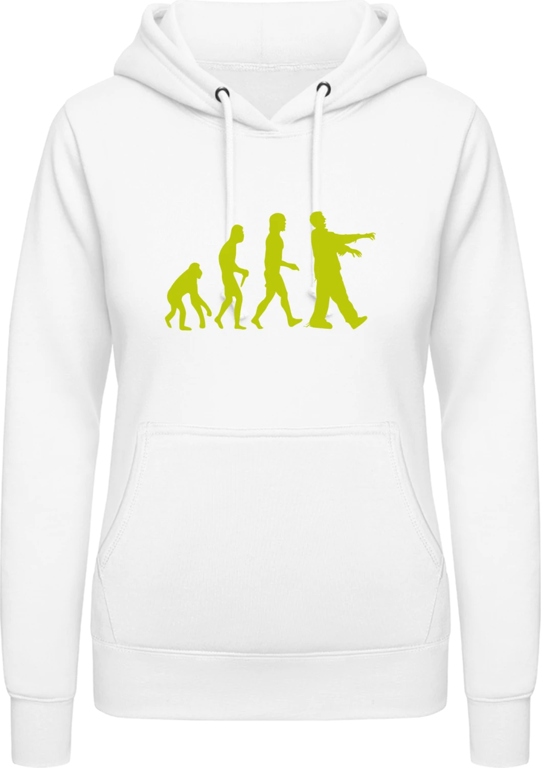 Zombie Evolution - Arctic white AWDis ladies hoodie - Front