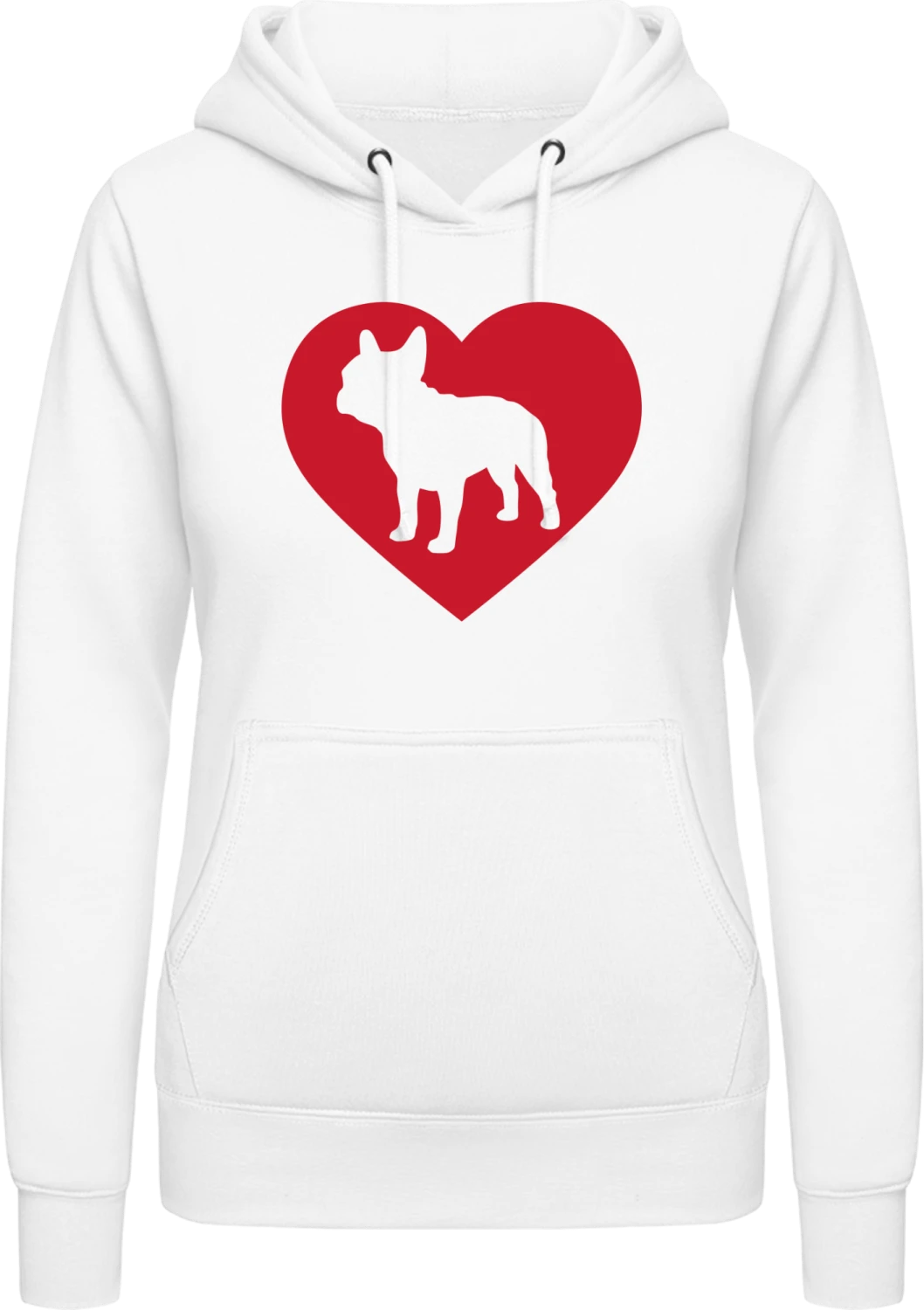 I Love Bulldogs - Arctic white AWDis ladies hoodie - Front