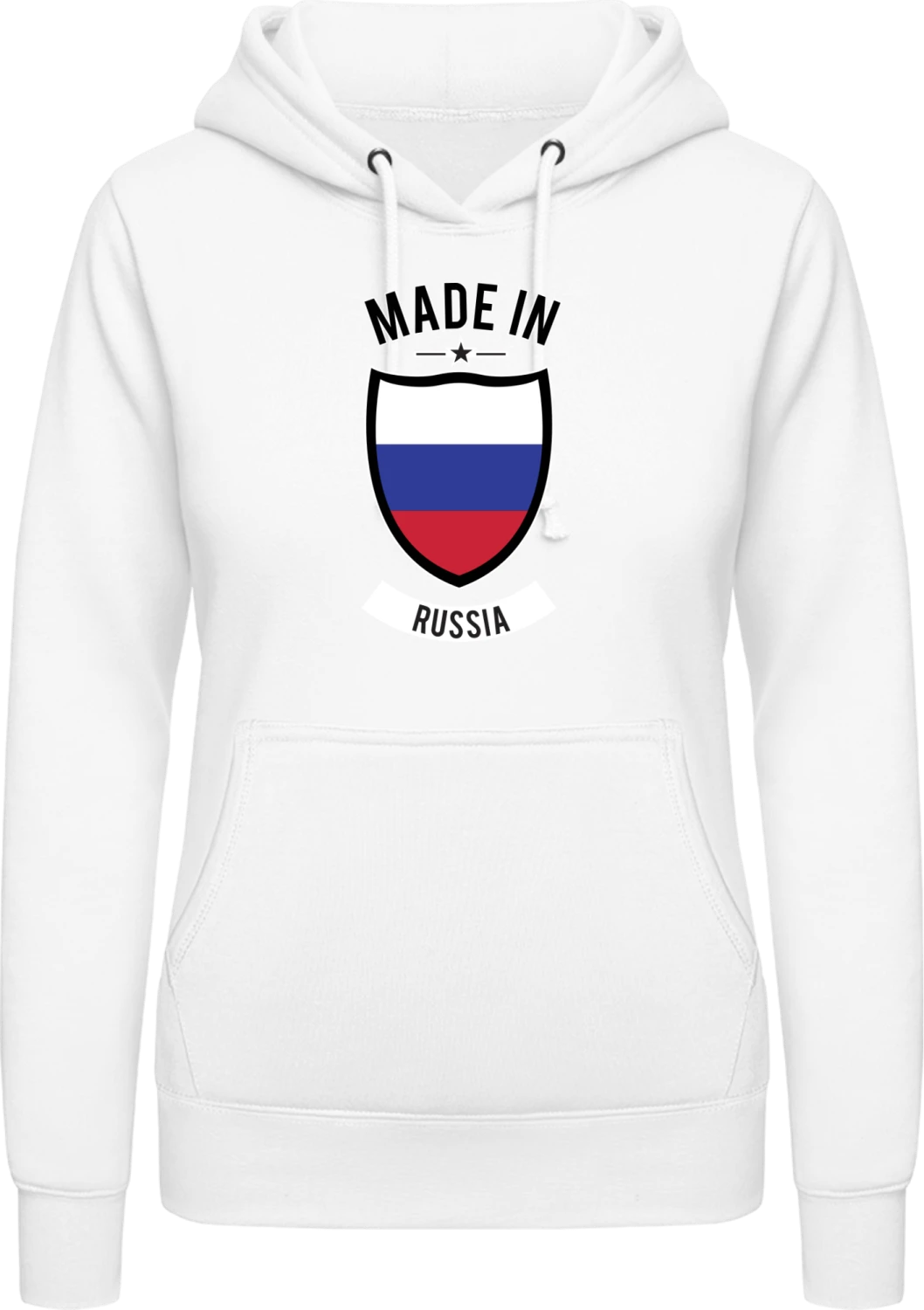 Made in Russia - Arctic white AWDis ladies hoodie - Front