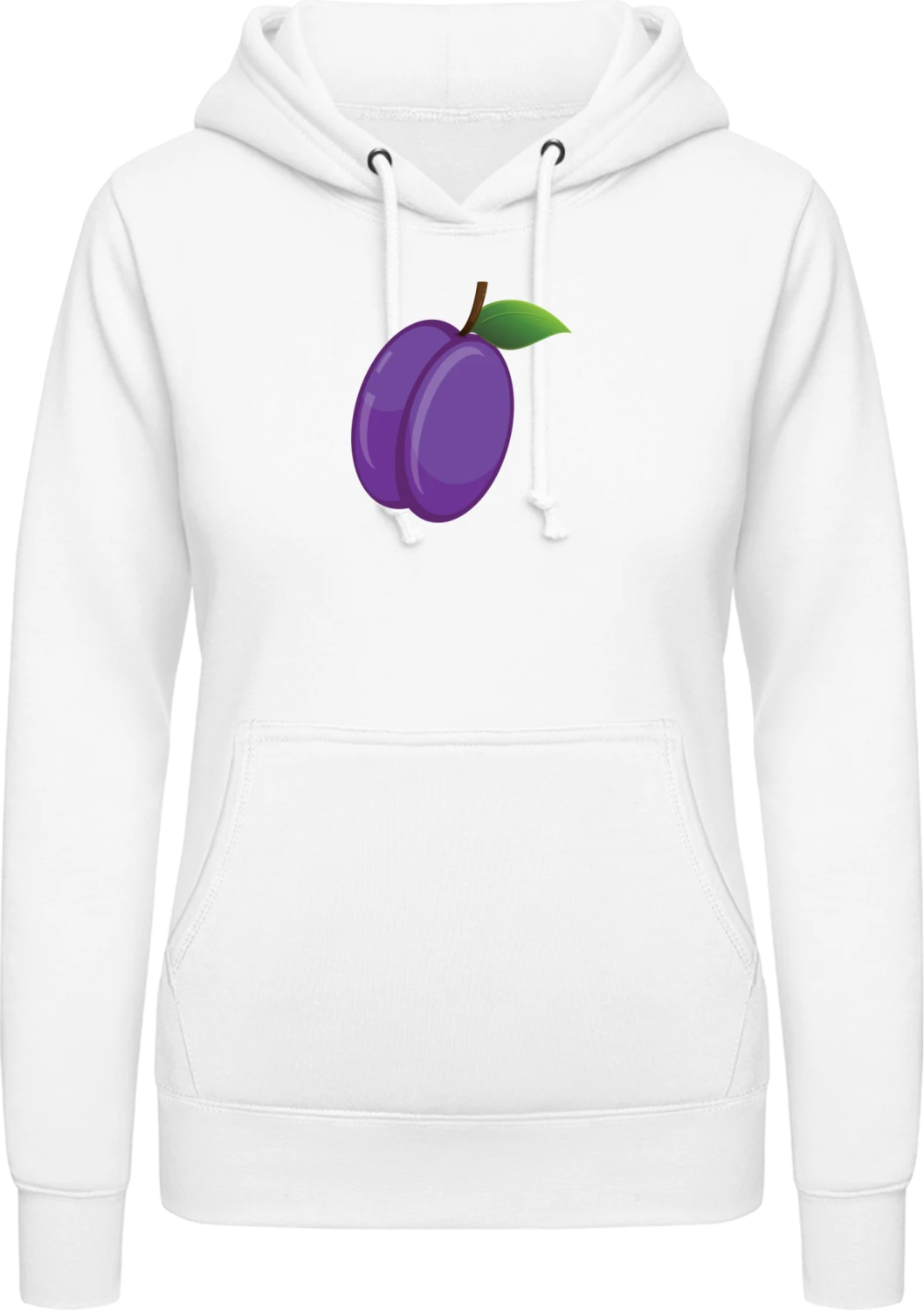 Plum - Arctic white AWDis ladies hoodie - Front