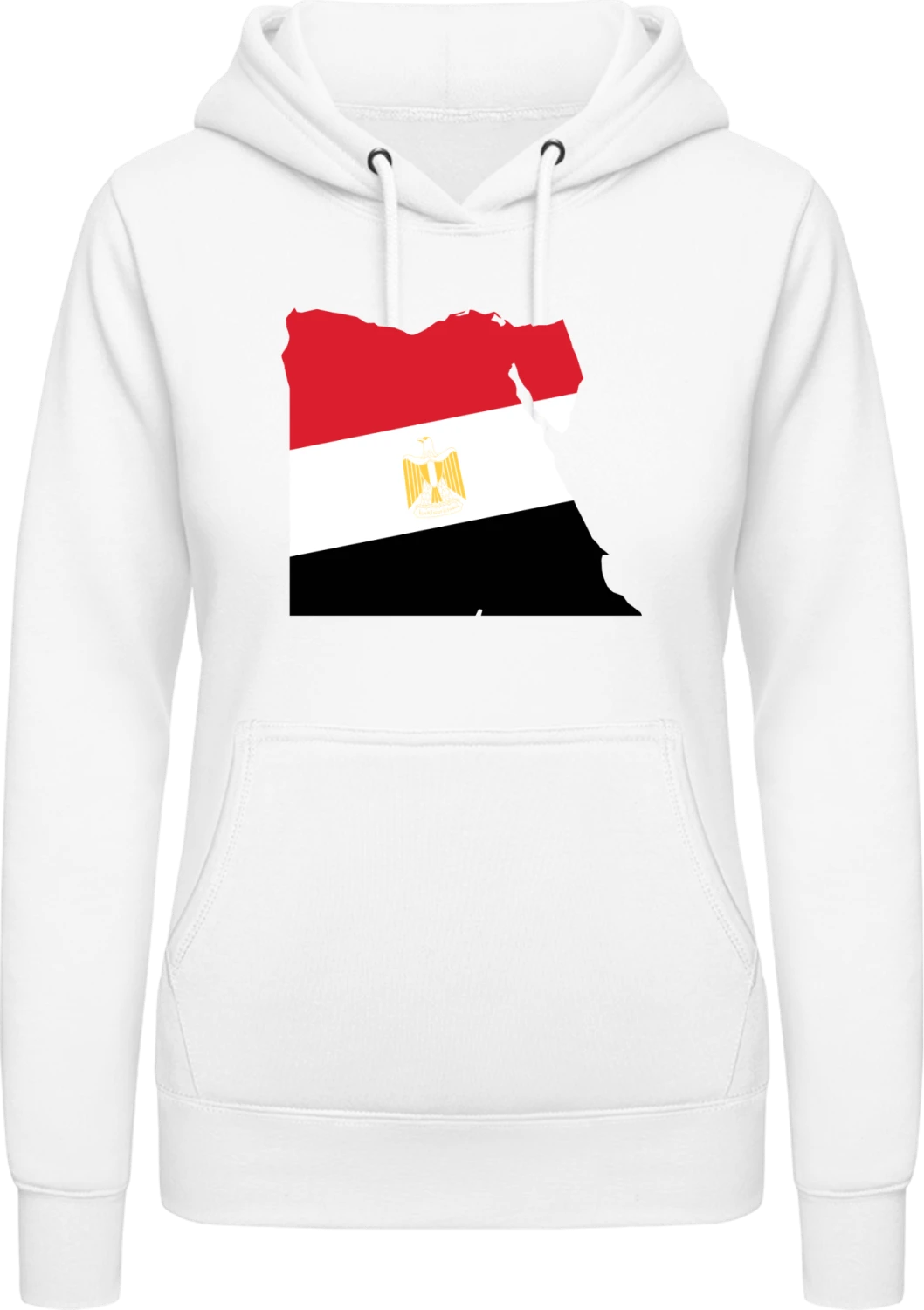 Egypt Map with Crest - Arctic white AWDis ladies hoodie - Front