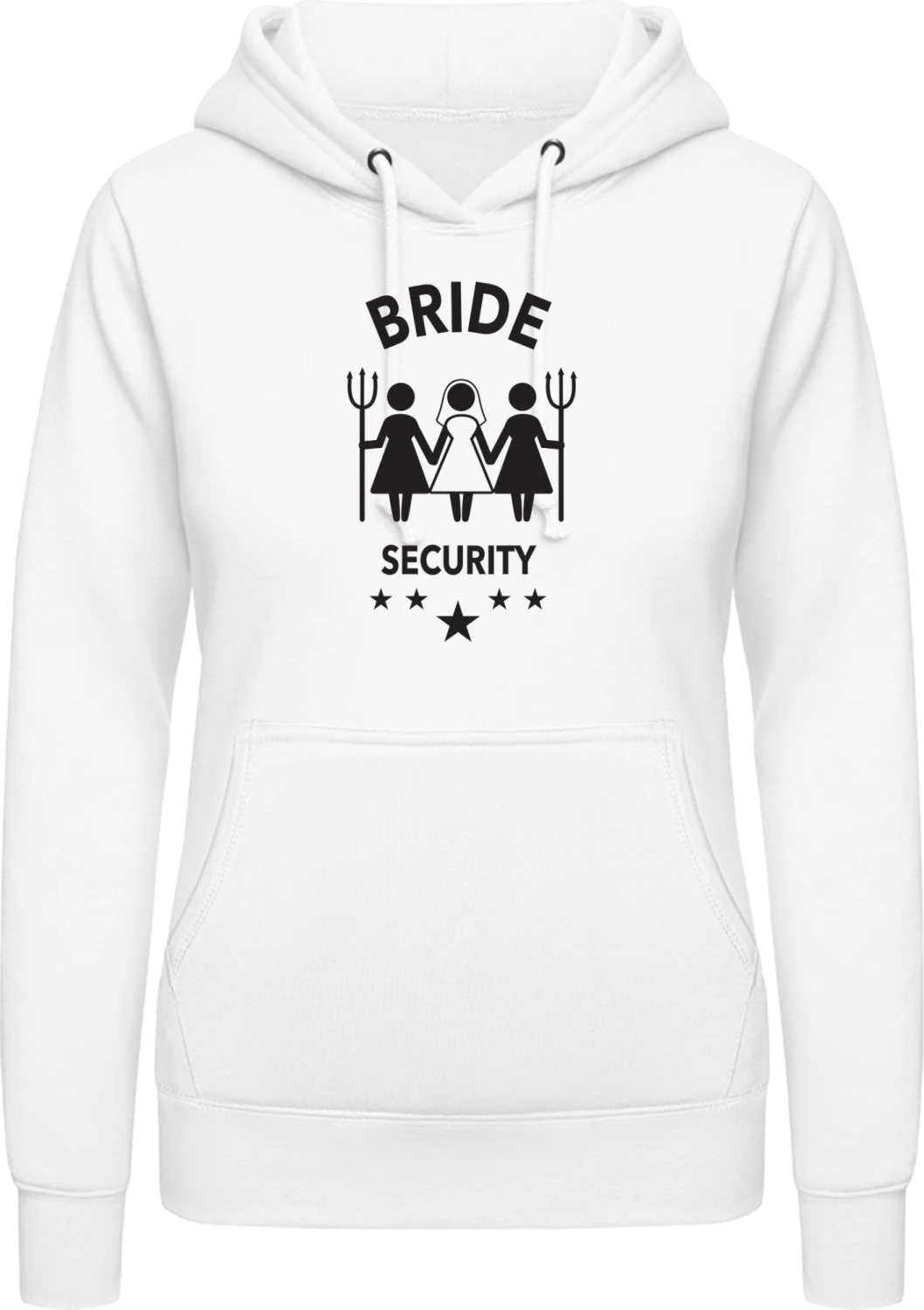 Bride Security Forks - Arctic white AWDis ladies hoodie - Front