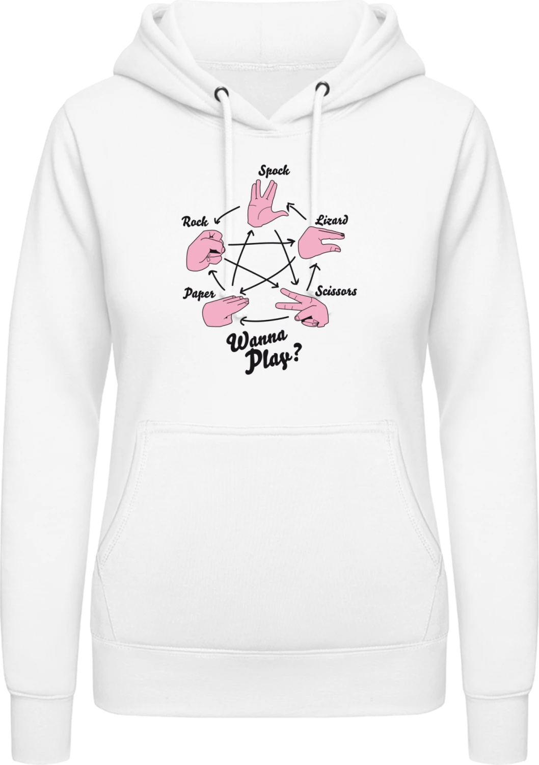 Big Bang Game - Arctic white AWDis ladies hoodie - Front