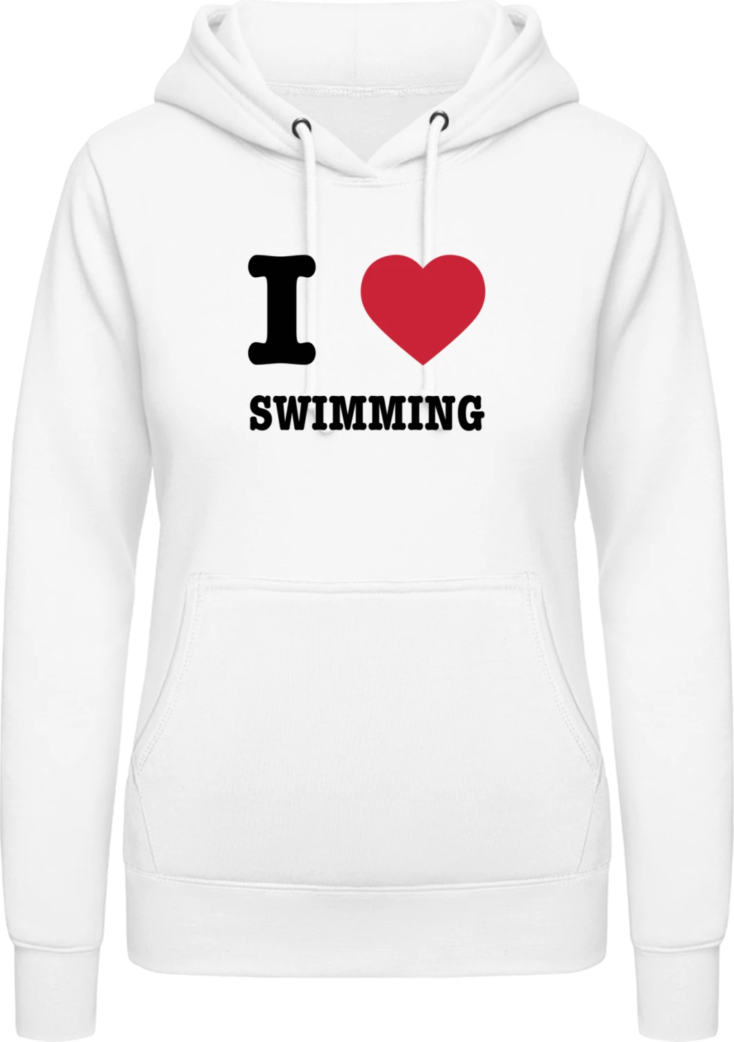 I Heart Swimming - Arctic white AWDis ladies hoodie - Front