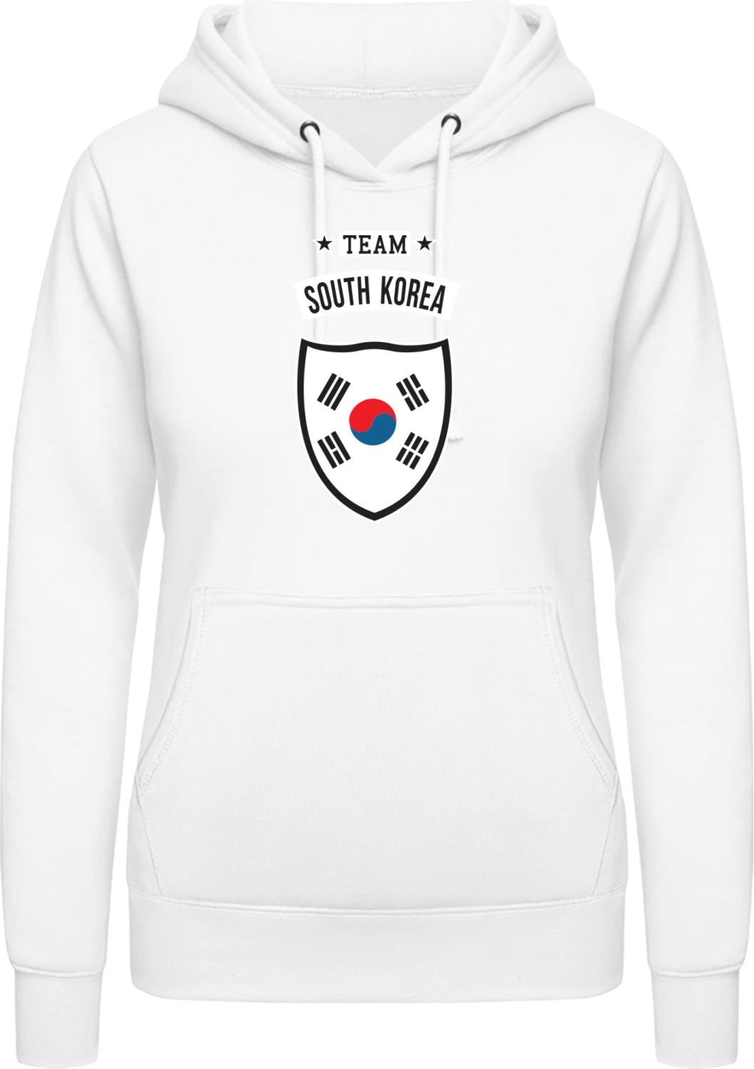 Team South Korea - Arctic white AWDis ladies hoodie - Front