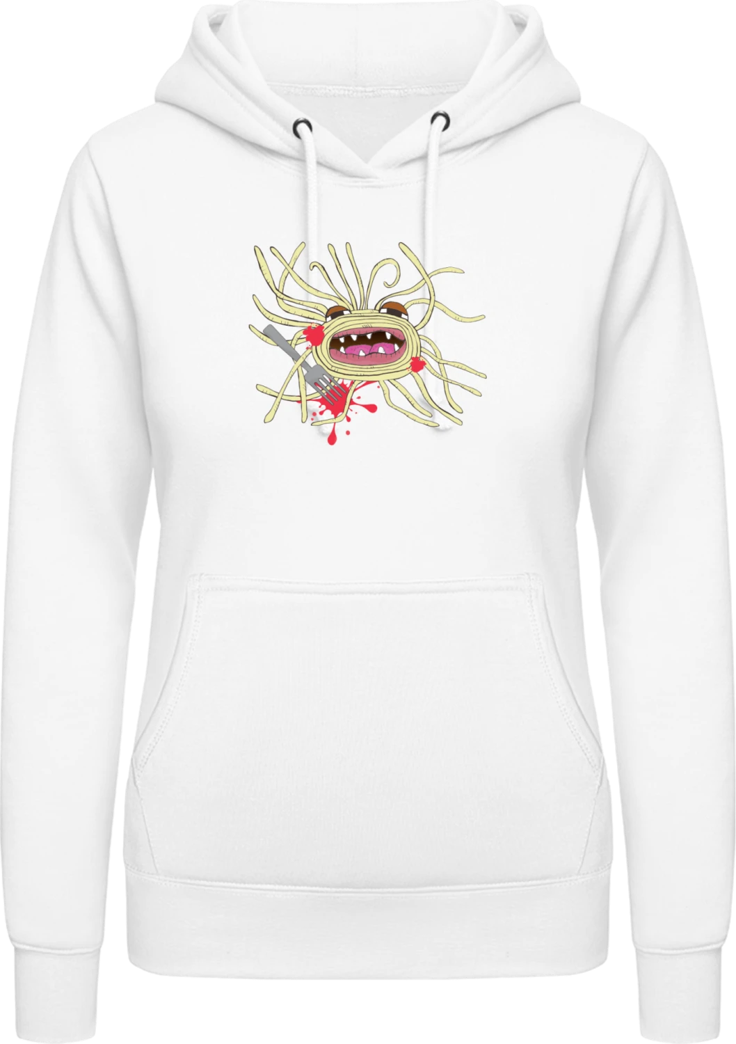 Spaghetti Monster - Arctic white AWDis ladies hoodie - Front