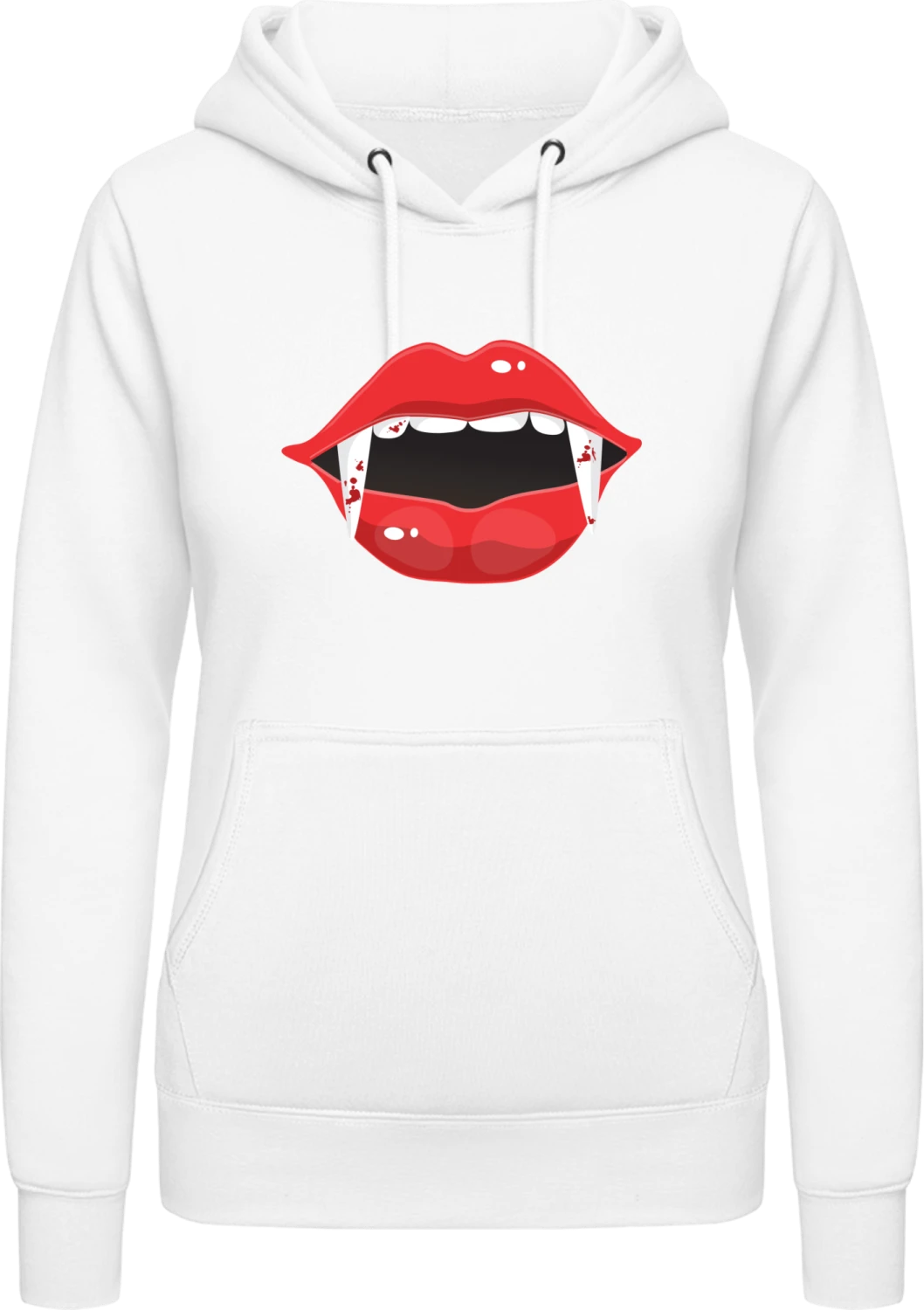 Hot Vampire Lips - Arctic white AWDis ladies hoodie - Front