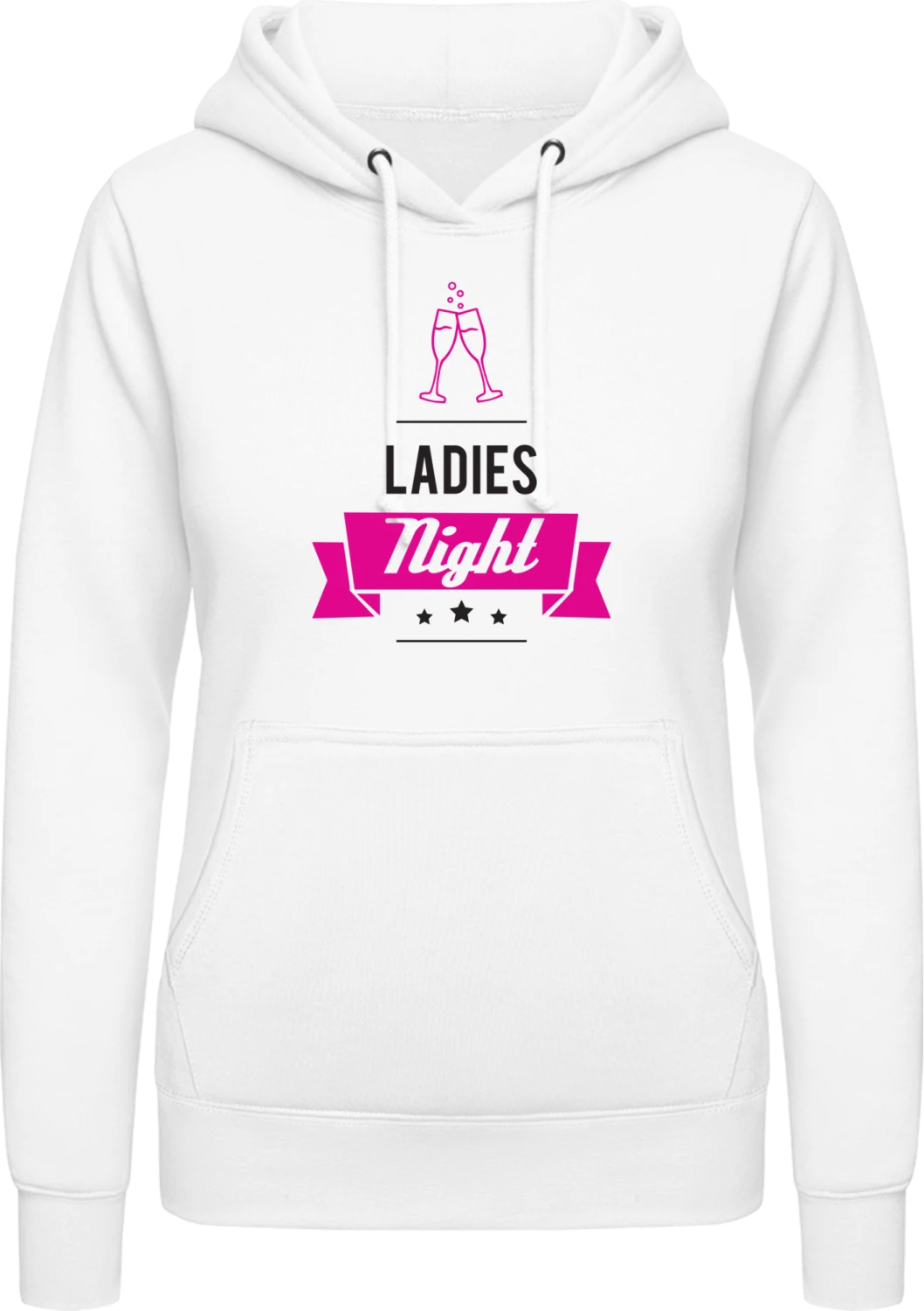 Ladies Night - Arctic white AWDis ladies hoodie - Front