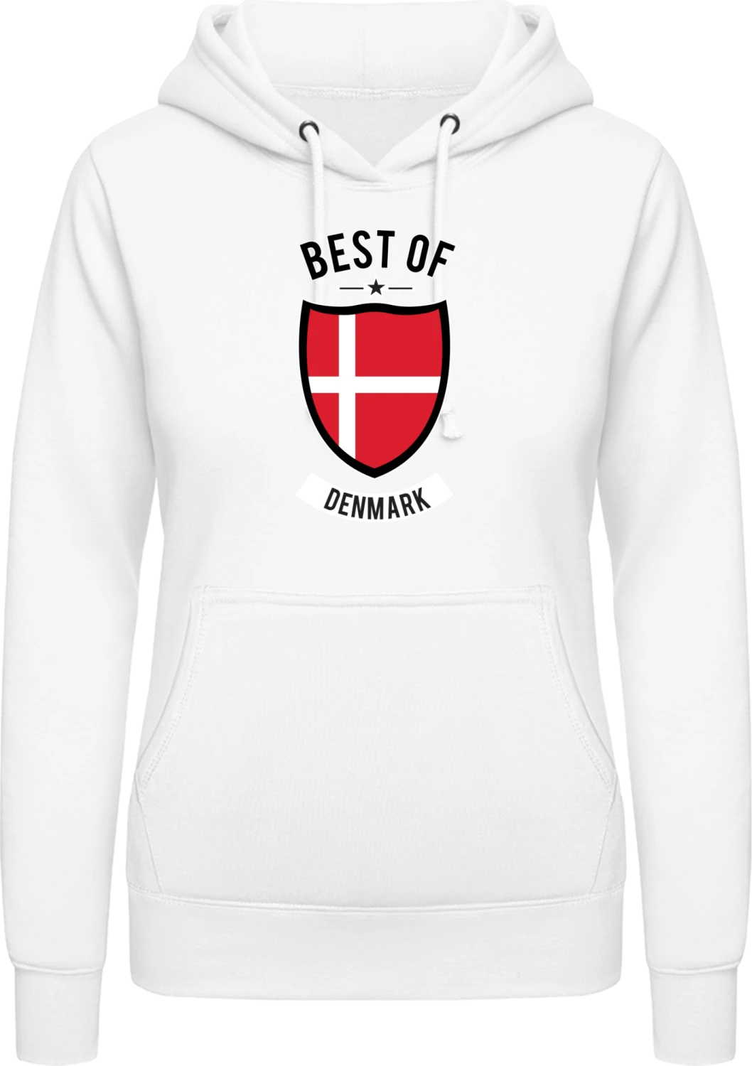 Best of Denmark - Arctic white AWDis ladies hoodie - Front