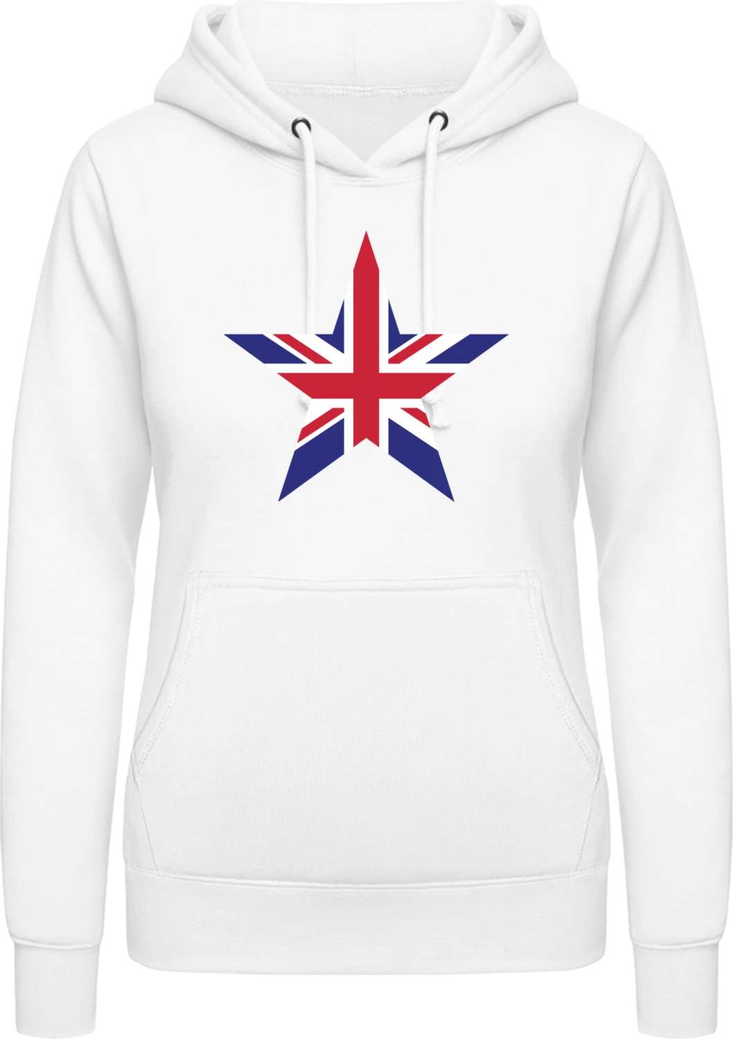 British Star - Arctic white AWDis ladies hoodie - Front