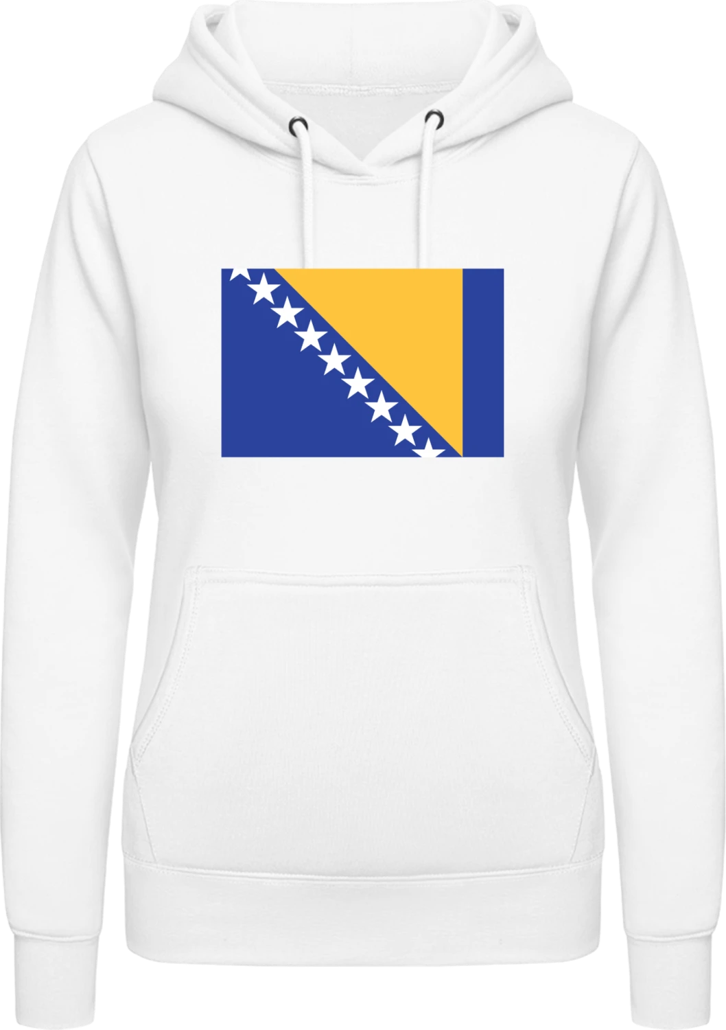 Bosnia-Herzigowina Flag - Arctic white AWDis ladies hoodie - Front