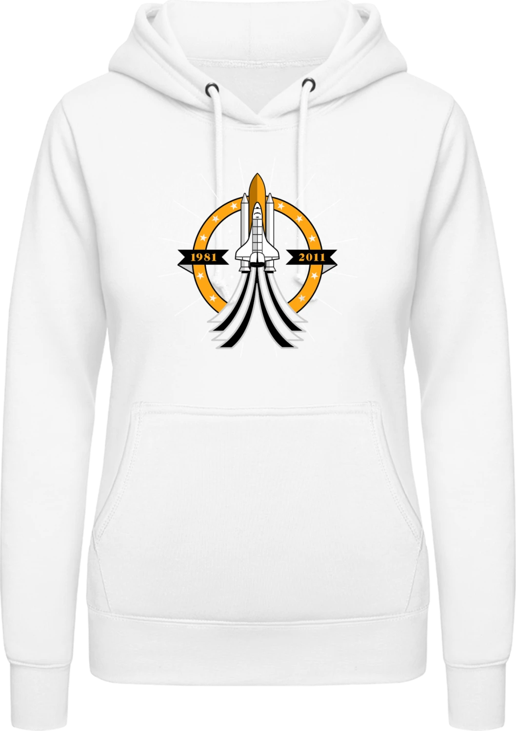 Space Shuttle - Arctic white AWDis ladies hoodie - Front