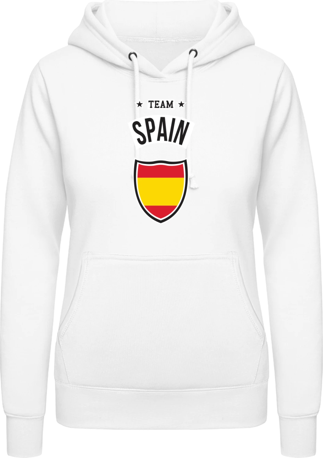 Team Spain - Arctic white AWDis ladies hoodie - Front