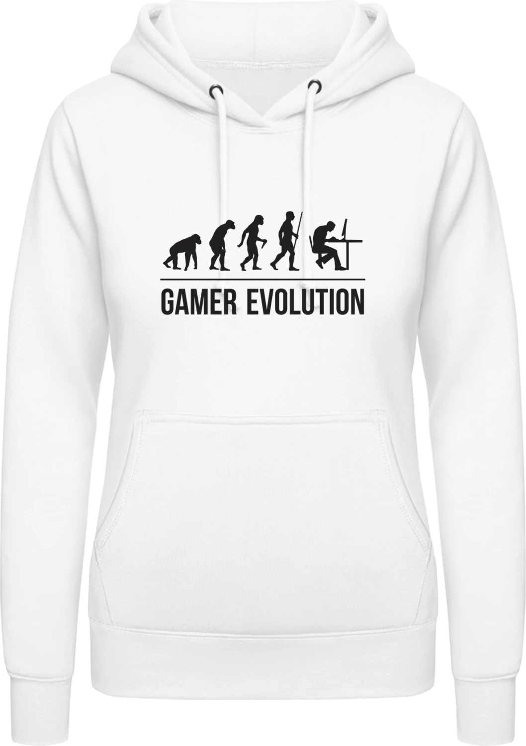 Gamer Evolution - Arctic white AWDis ladies hoodie - Front