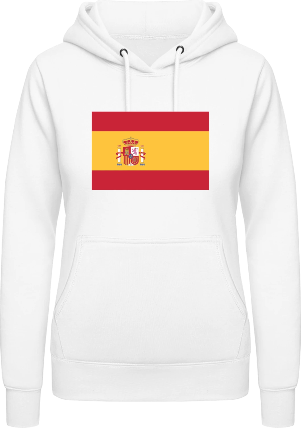 Spain Flag - Arctic white AWDis ladies hoodie - Front