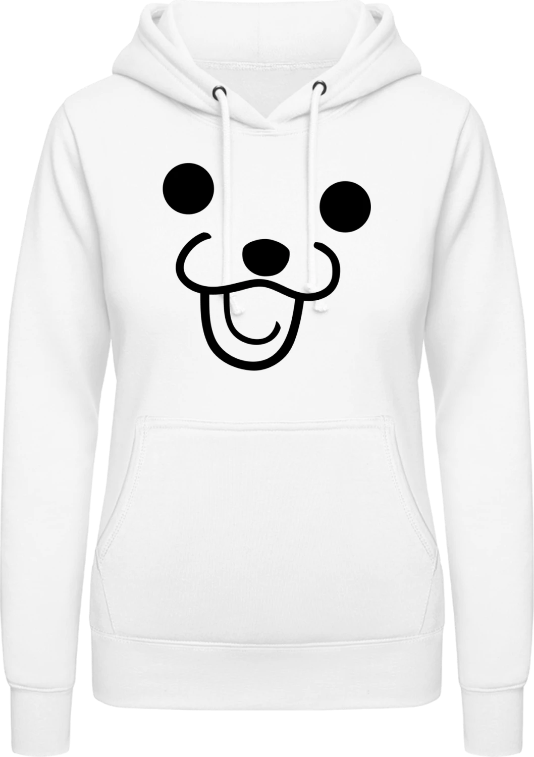 Meme Pedo Bear Face - Arctic white AWDis ladies hoodie - Front