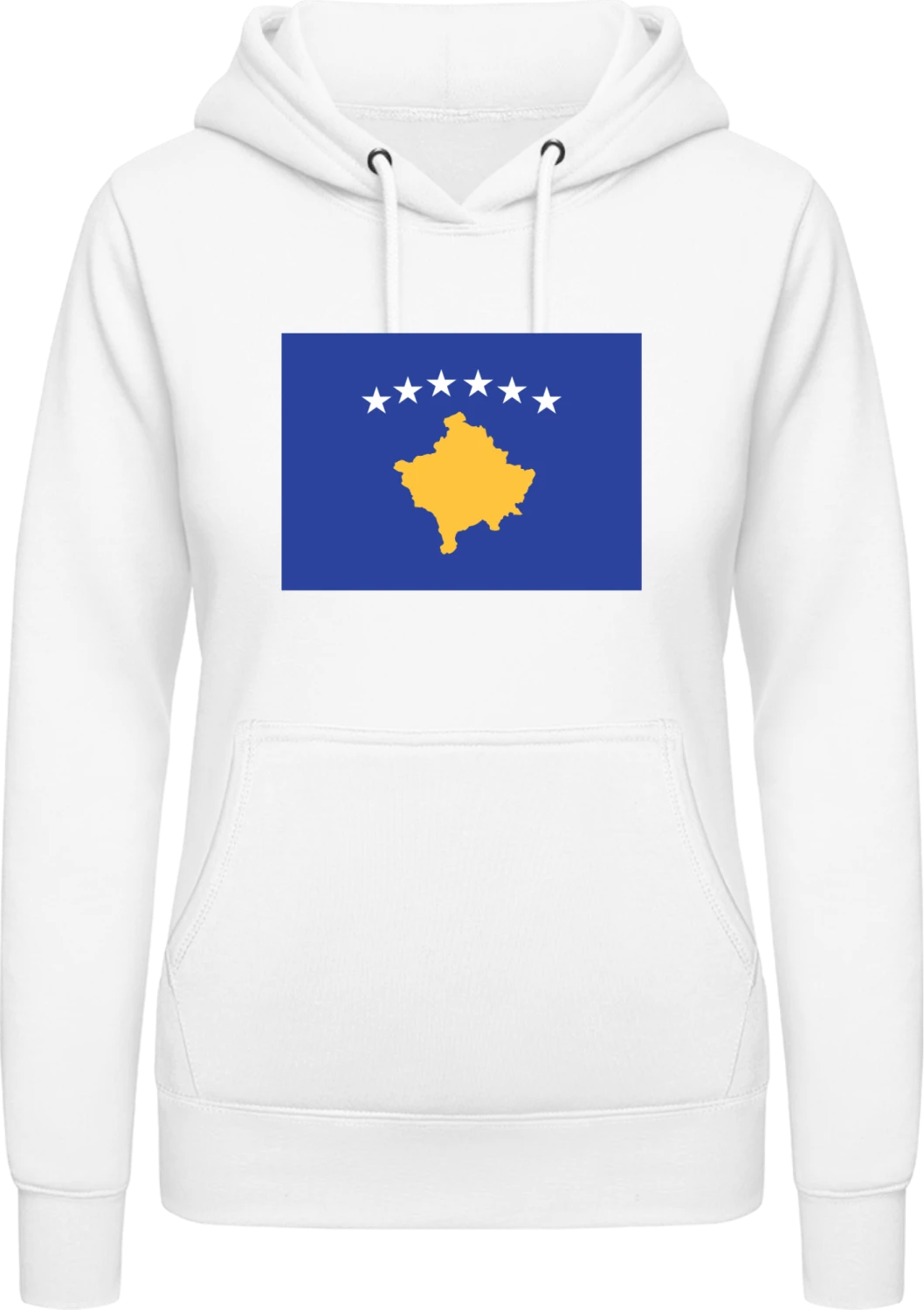 Kosovo Flag - Arctic white AWDis ladies hoodie - Front