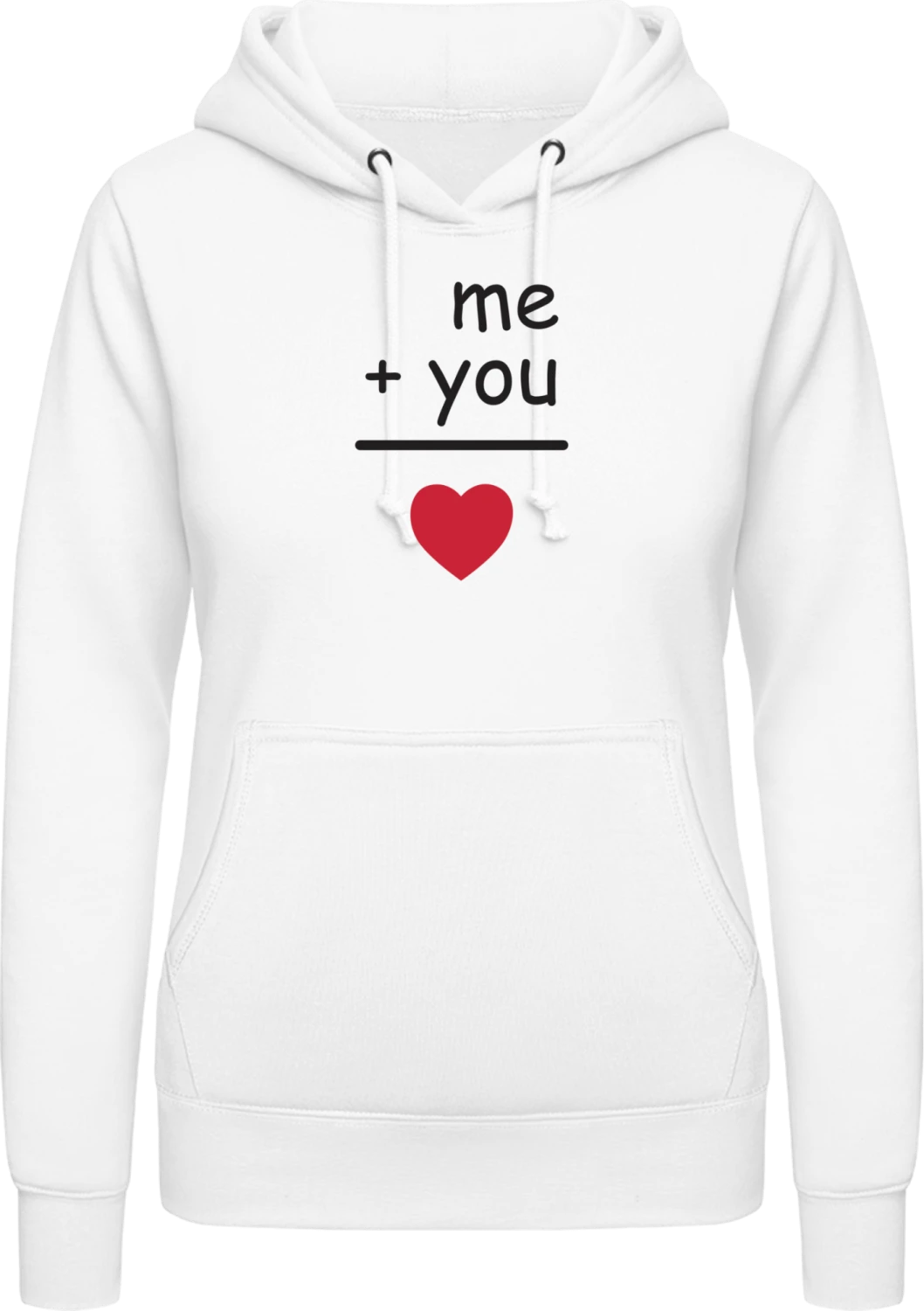 Me You Love - Arctic white AWDis ladies hoodie - Front