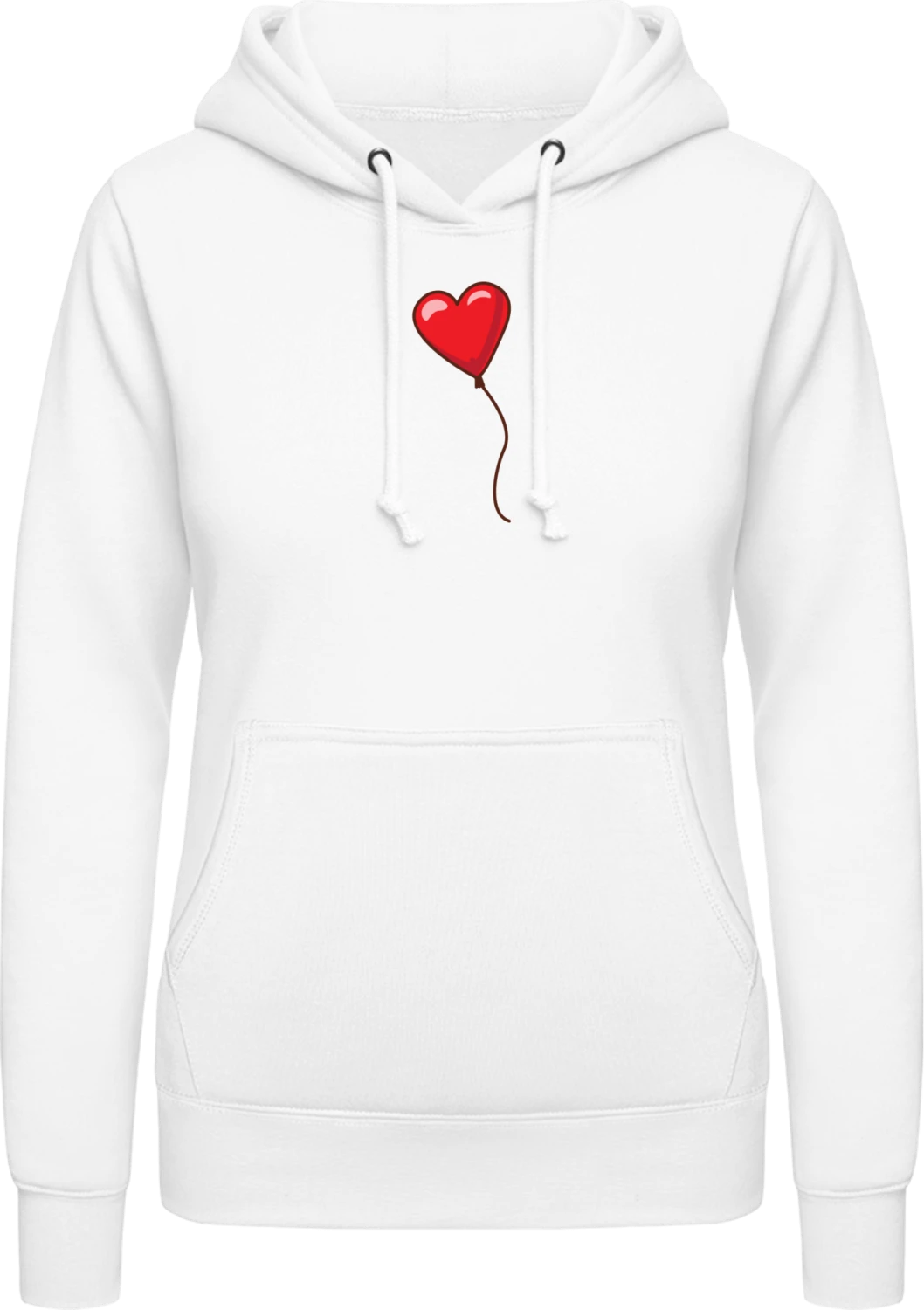 Heart Balloon - Arctic white AWDis ladies hoodie - Front