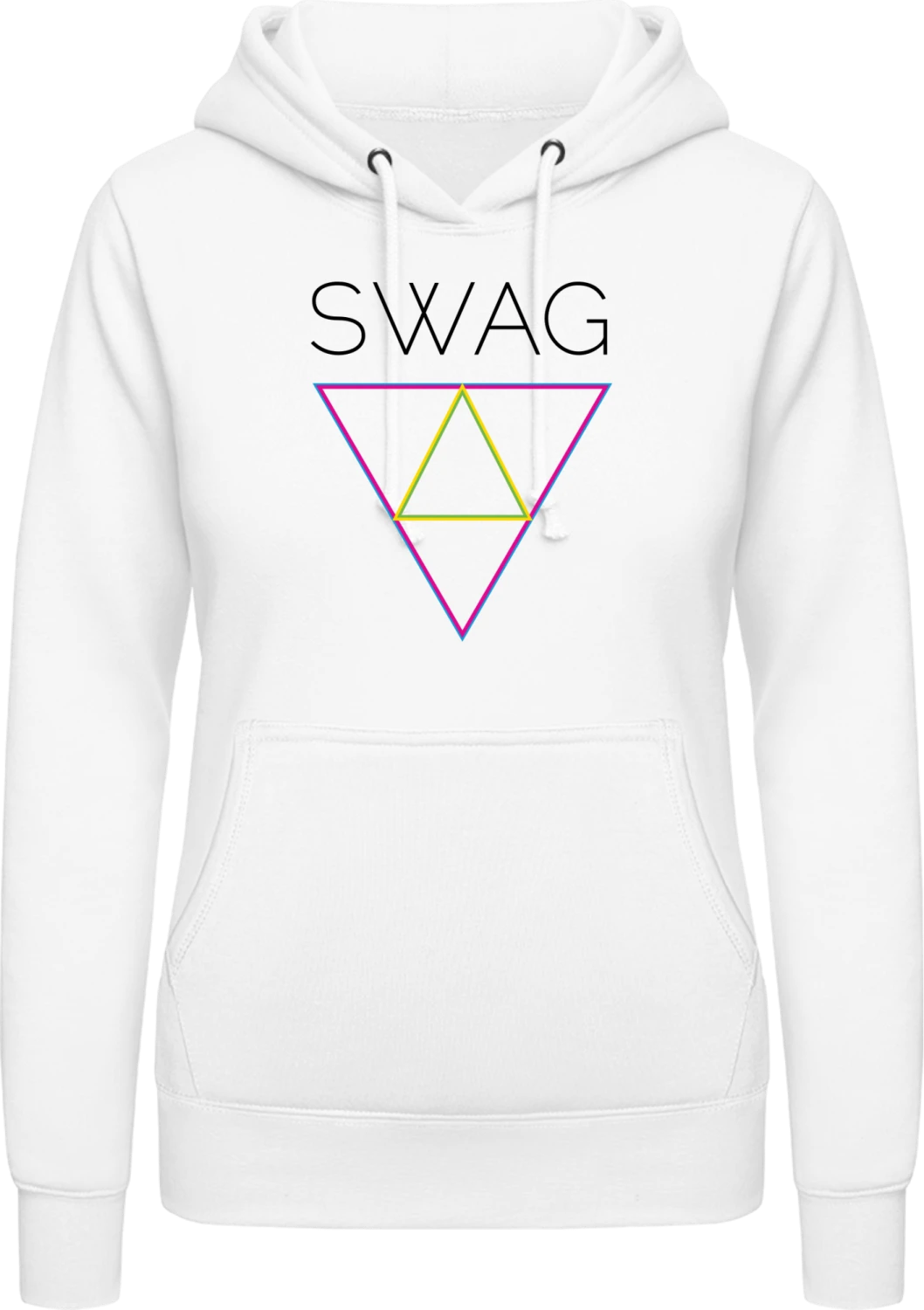 SWAG Triangle - Arctic white AWDis ladies hoodie - Front