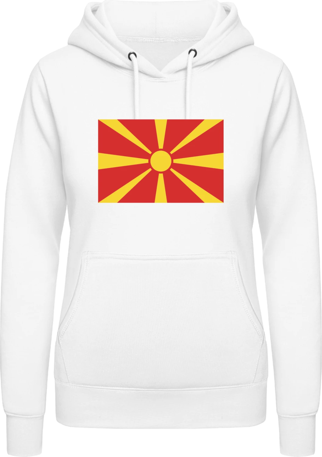 Macedonia Flag - Arctic white AWDis ladies hoodie - Front