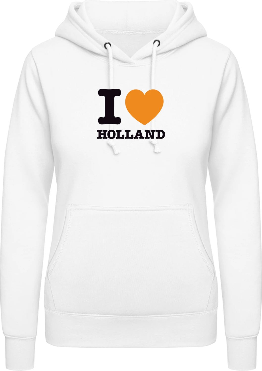 I love Holland - Arctic white AWDis ladies hoodie - Front