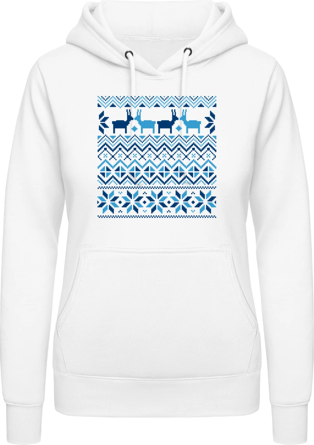 Winter Pattern - Arctic white AWDis ladies hoodie - Front