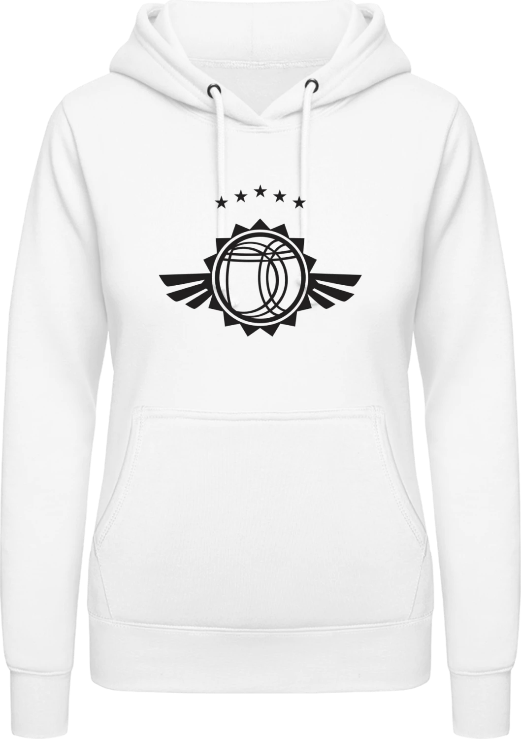 Boule Ball Winged Logo - Arctic white AWDis ladies hoodie - Front