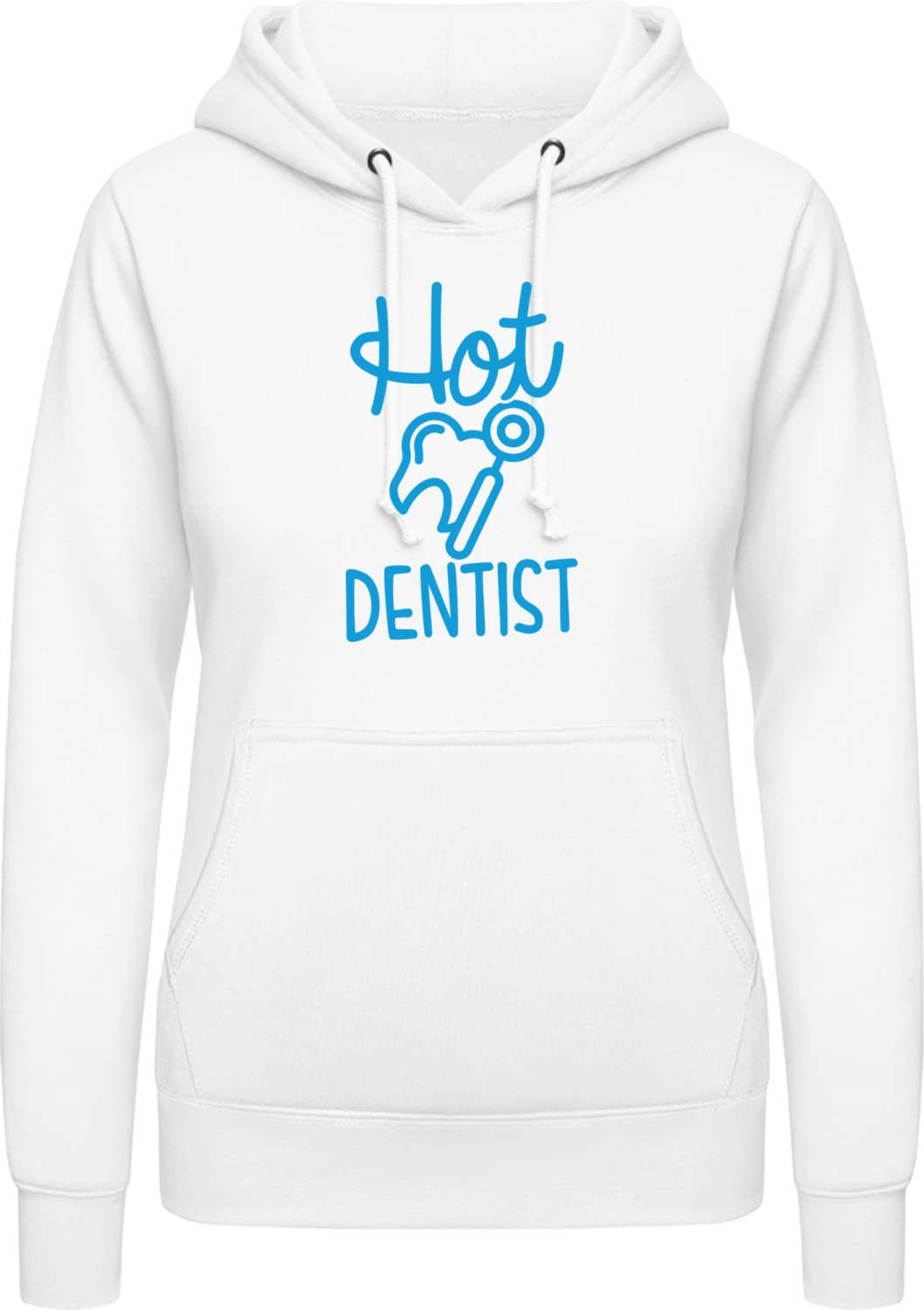 Hot Dentist - Arctic white AWDis ladies hoodie - Front