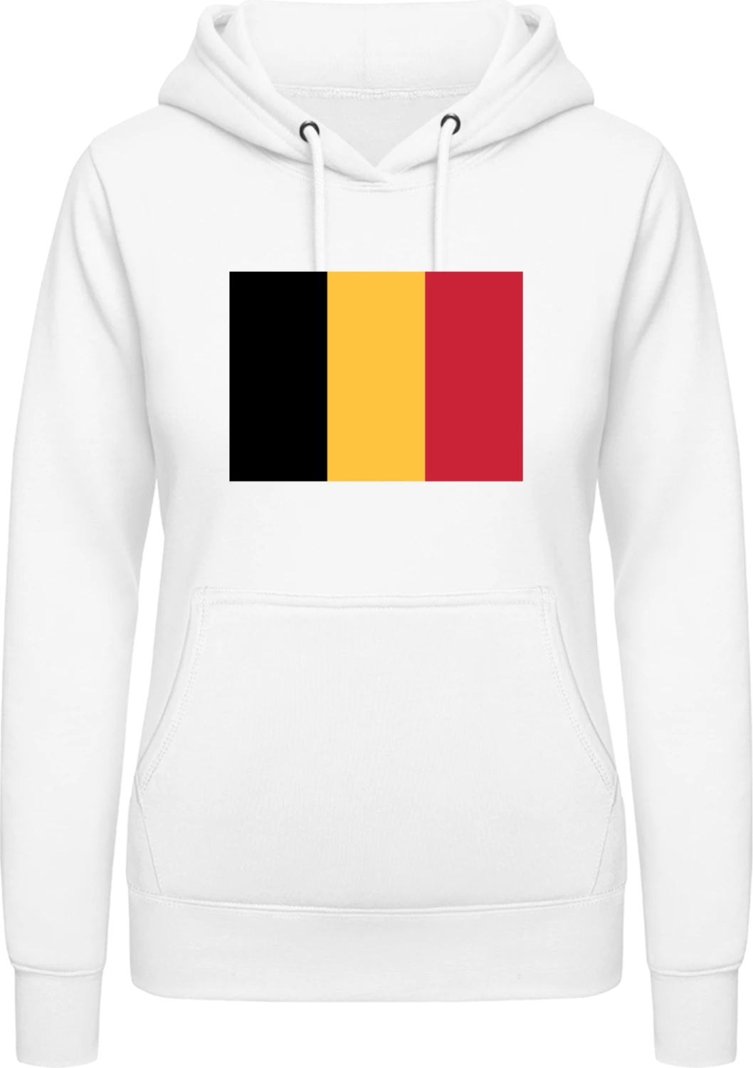 Belgium Flag - Arctic white AWDis ladies hoodie - Front