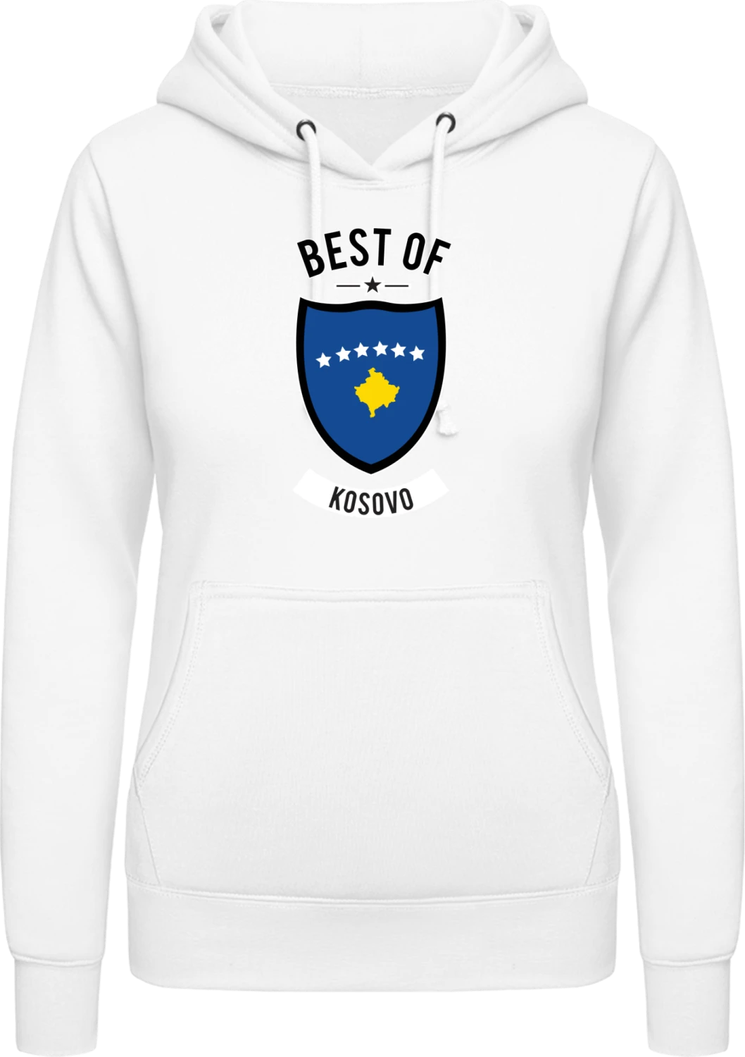 Best of Kosovo - Arctic white AWDis ladies hoodie - Front