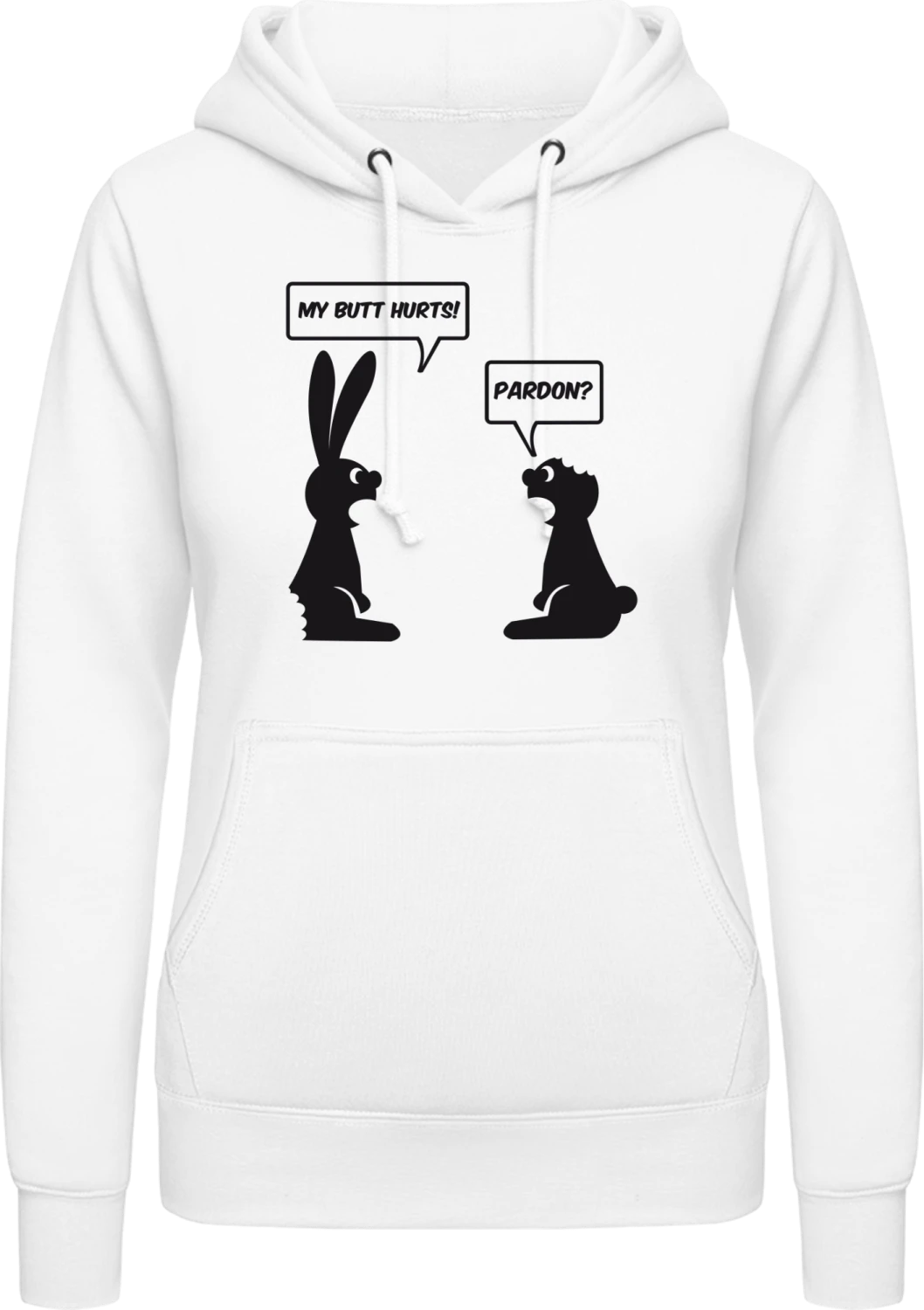 My Butt Hurts - Arctic white AWDis ladies hoodie - Front