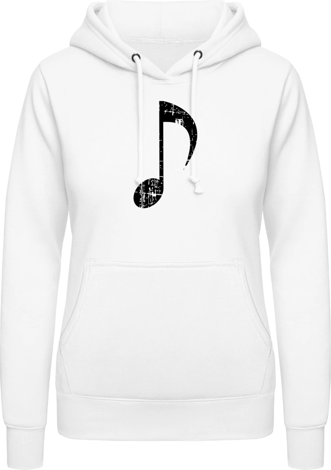 Music Note Vintage - Arctic white AWDis ladies hoodie - Front