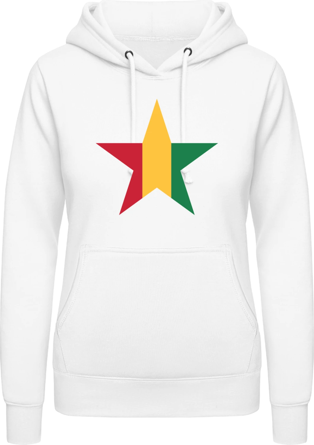 Guinea Star - Arctic white AWDis ladies hoodie - Front