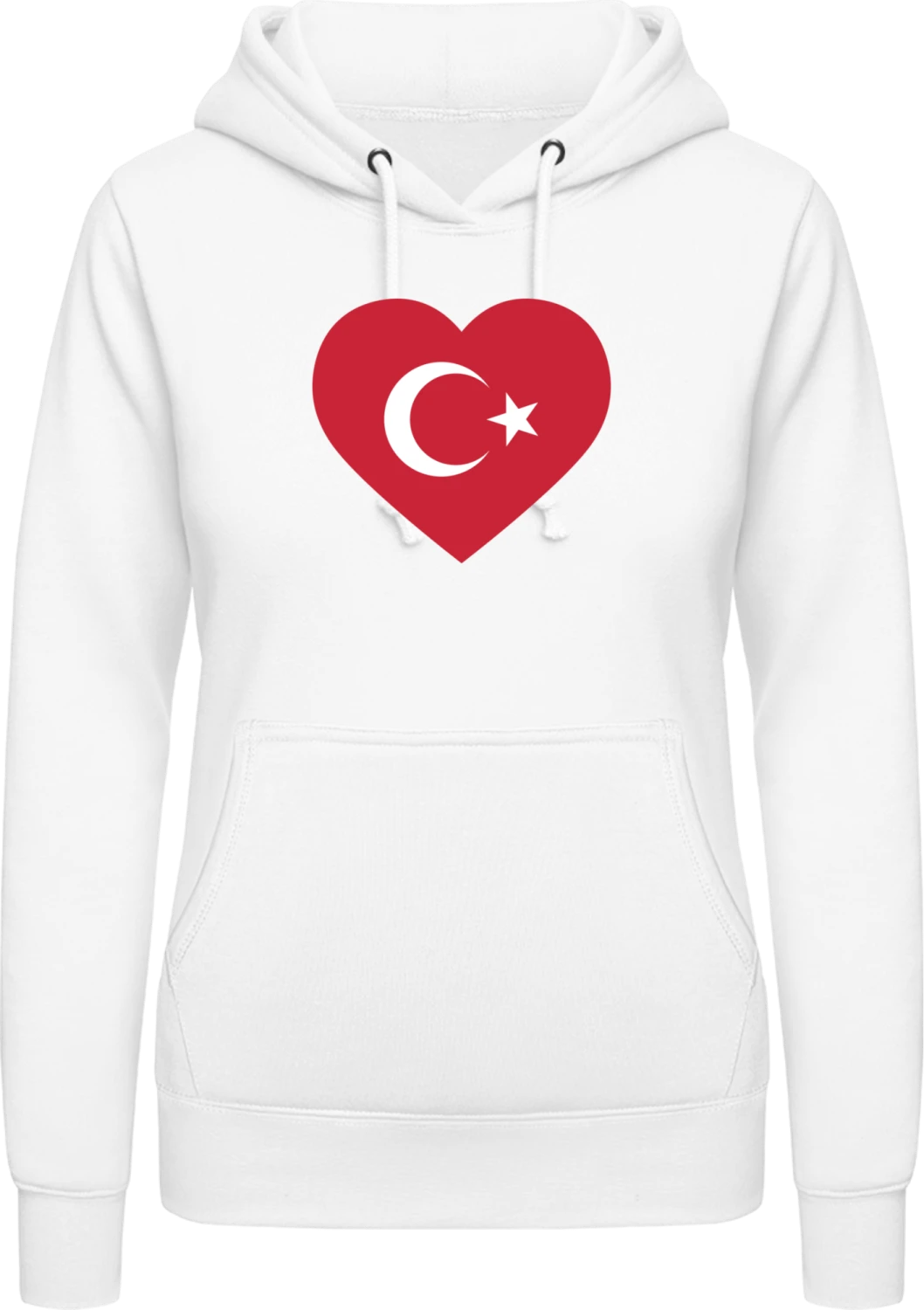 Turkey Heart Flag - Arctic white AWDis ladies hoodie - Front