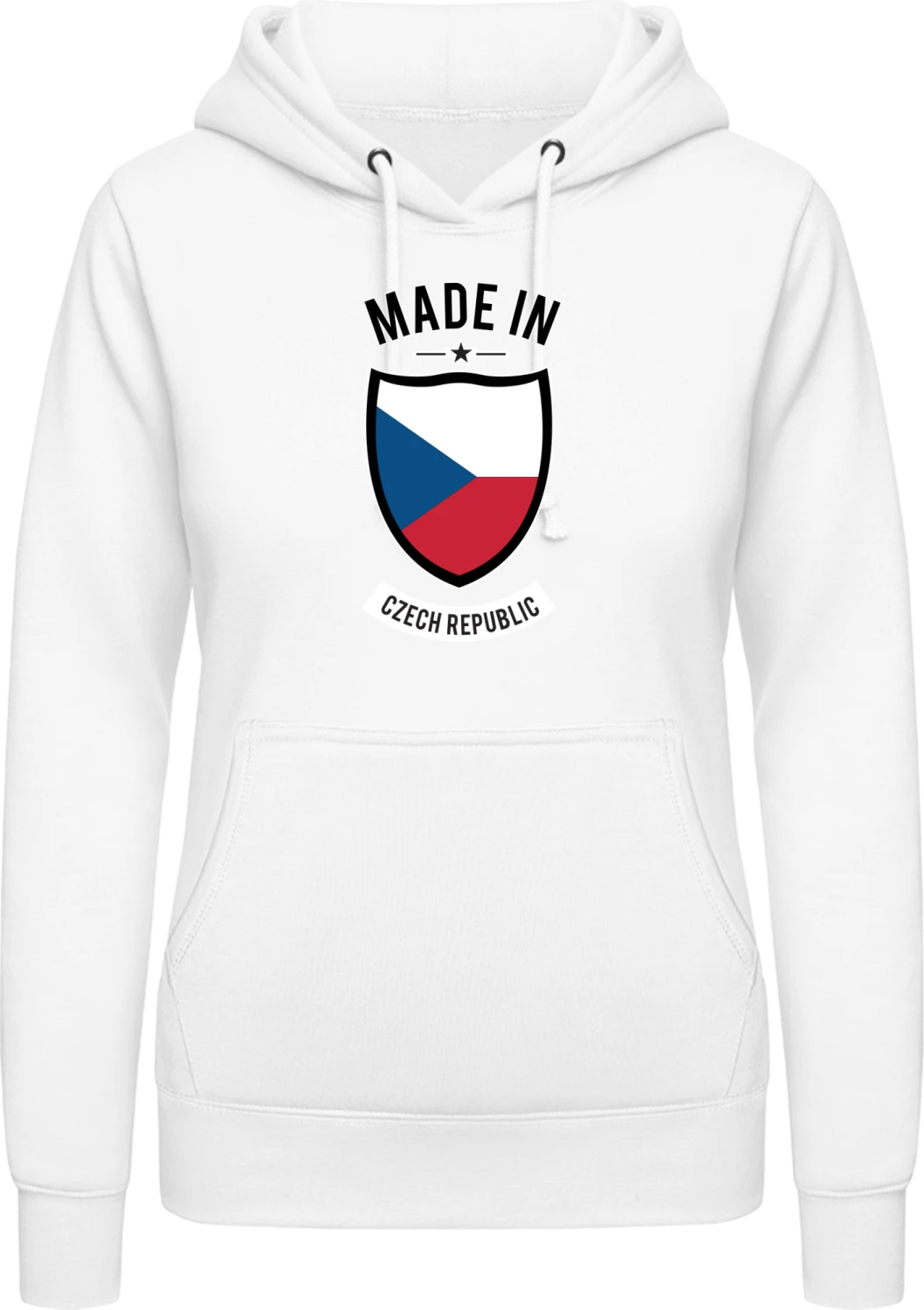 Made in Czech Republic - Arctic white AWDis ladies hoodie - Front