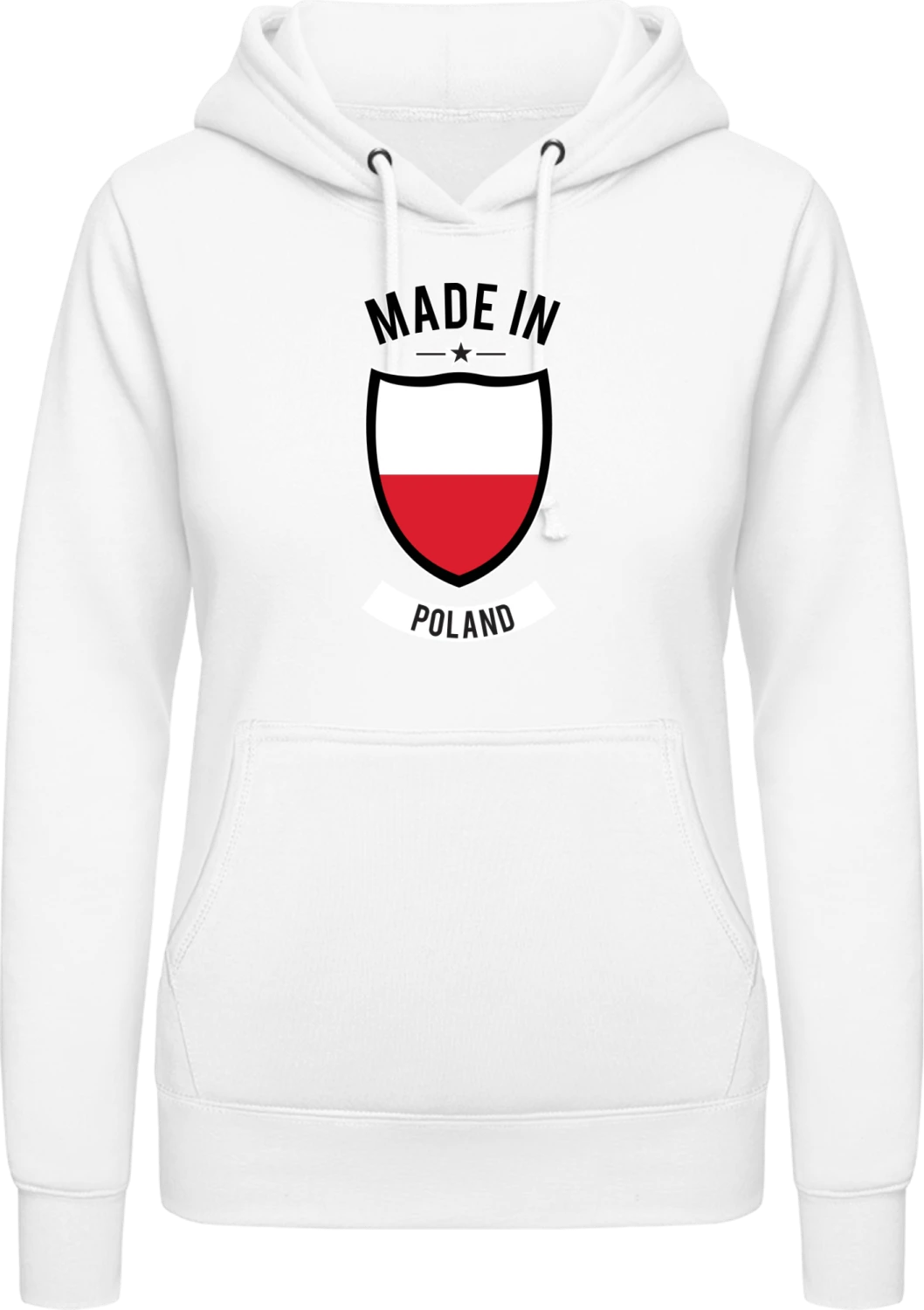 Made in Poland - Arctic white AWDis ladies hoodie - Front