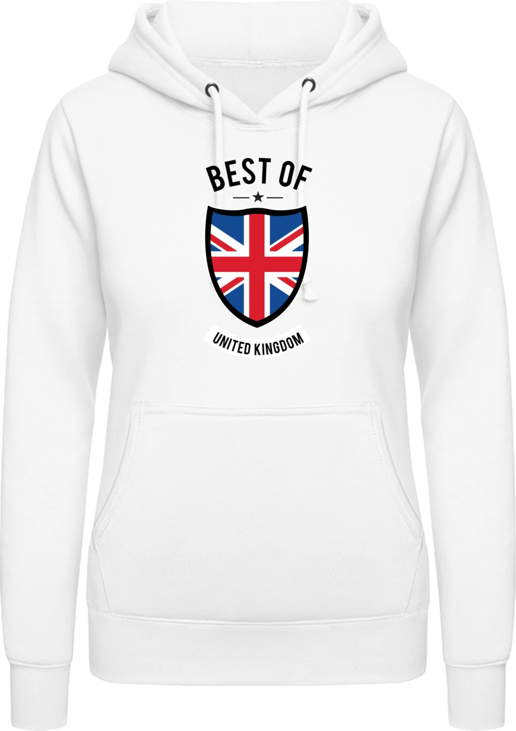 Best of United Kingdom - Arctic white AWDis ladies hoodie - Front