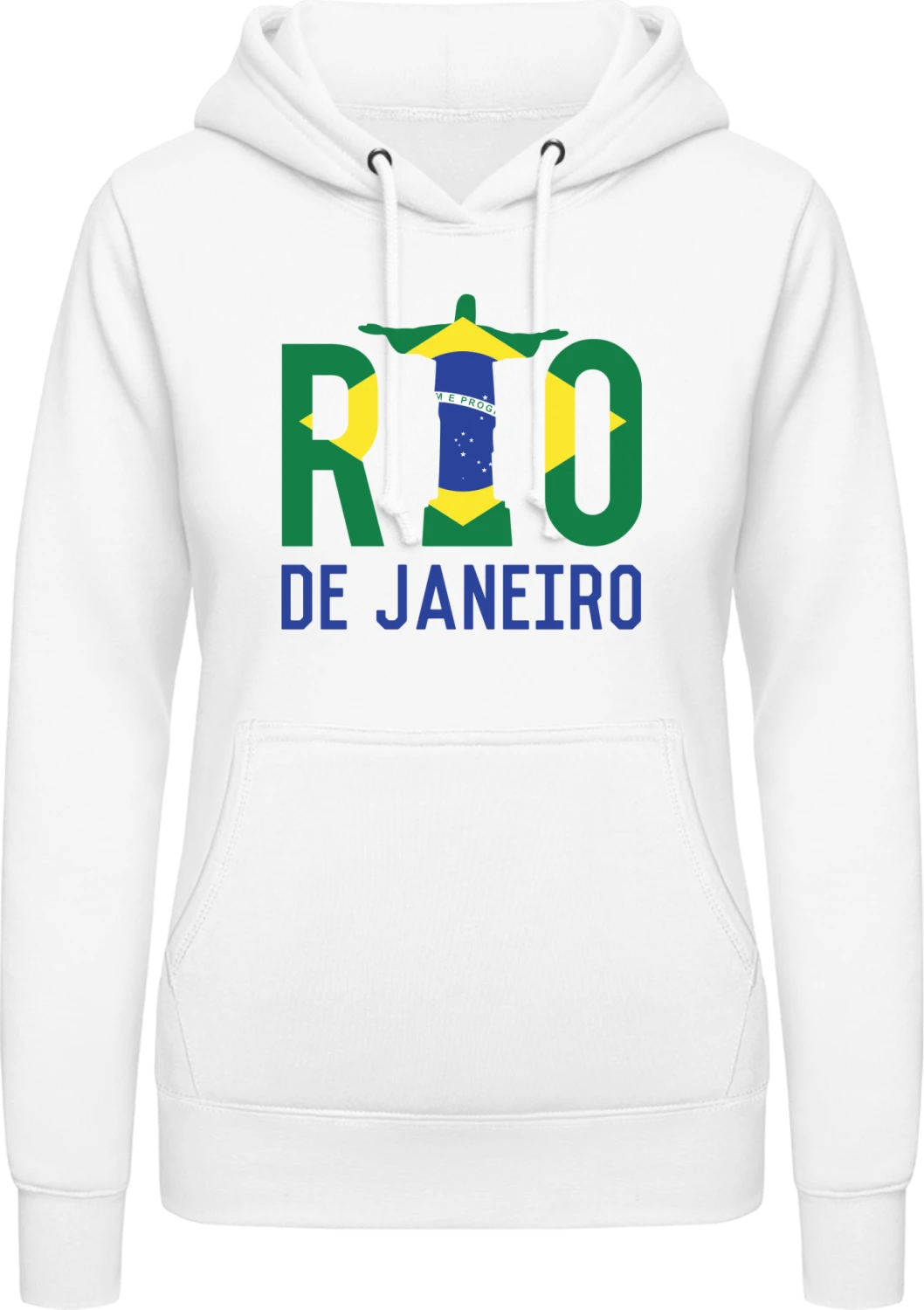 Rio Brazil - Arctic white AWDis ladies hoodie - Front