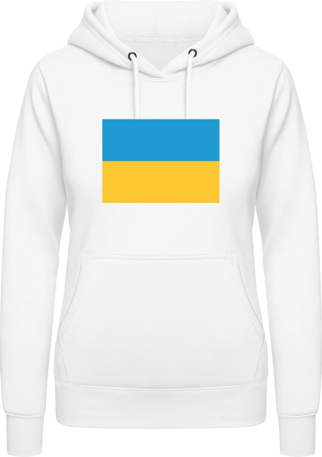 Ukraine Flag - Arctic white AWDis ladies hoodie - Front