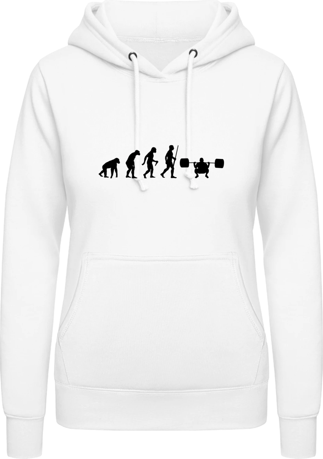 Weightlifter Evolution - Arctic white AWDis ladies hoodie - Front