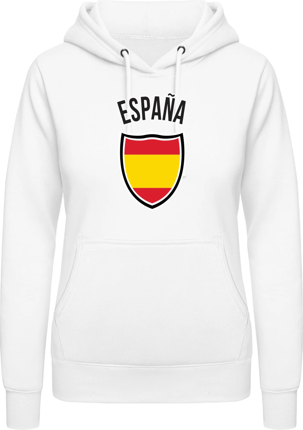 Espana Flag Shield - Arctic white AWDis ladies hoodie - Front