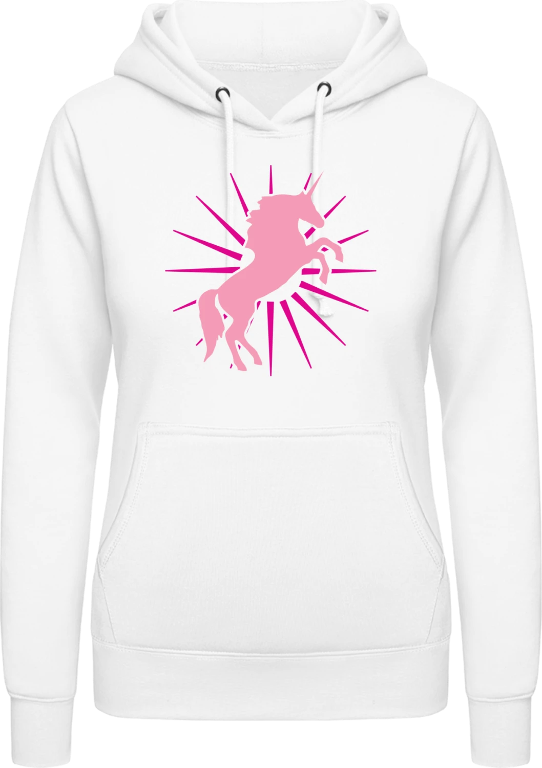 Unicorn Star - Arctic white AWDis ladies hoodie - Front