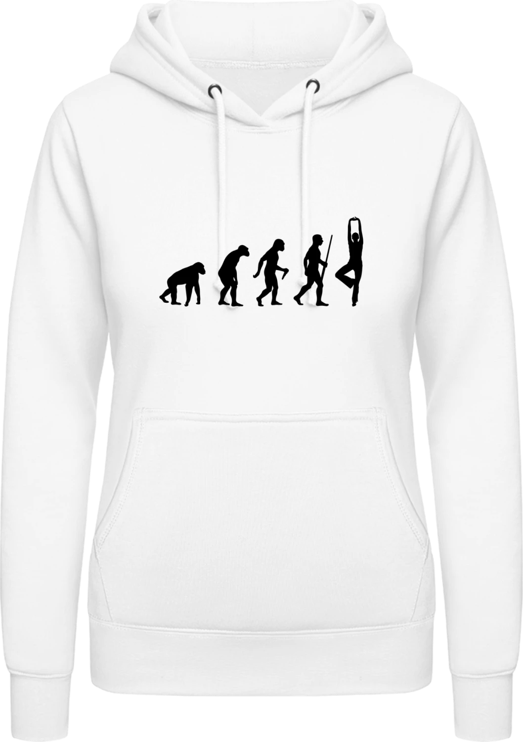 Meditation Gymnastics Evolution - Arctic white AWDis ladies hoodie - Front