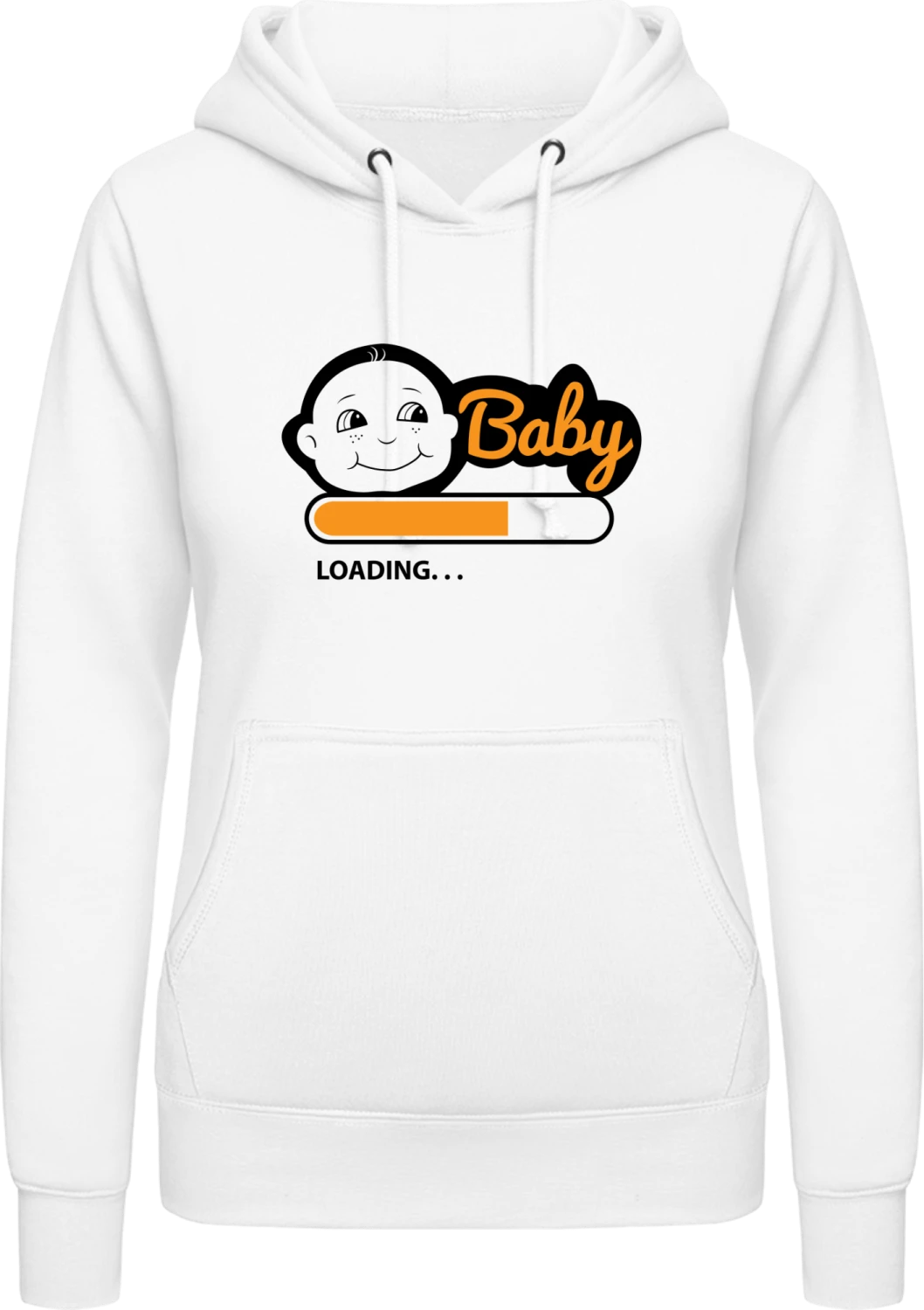 Baby loading Baby on Board - Arctic white AWDis ladies hoodie - Front