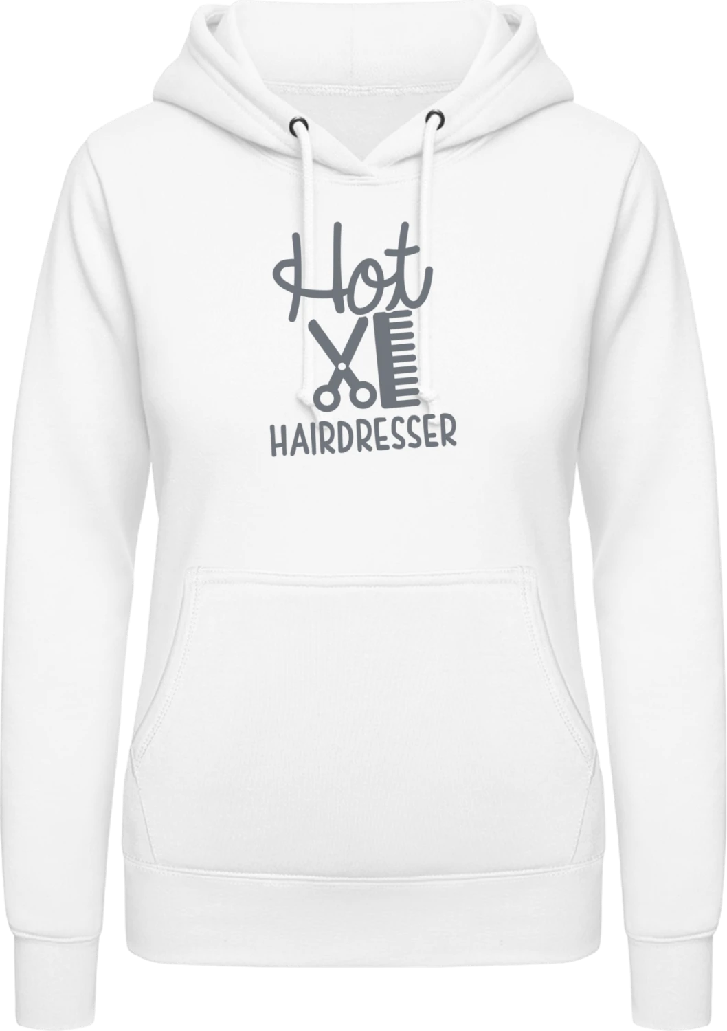 Hot Hairdresser - Arctic white AWDis ladies hoodie - Front